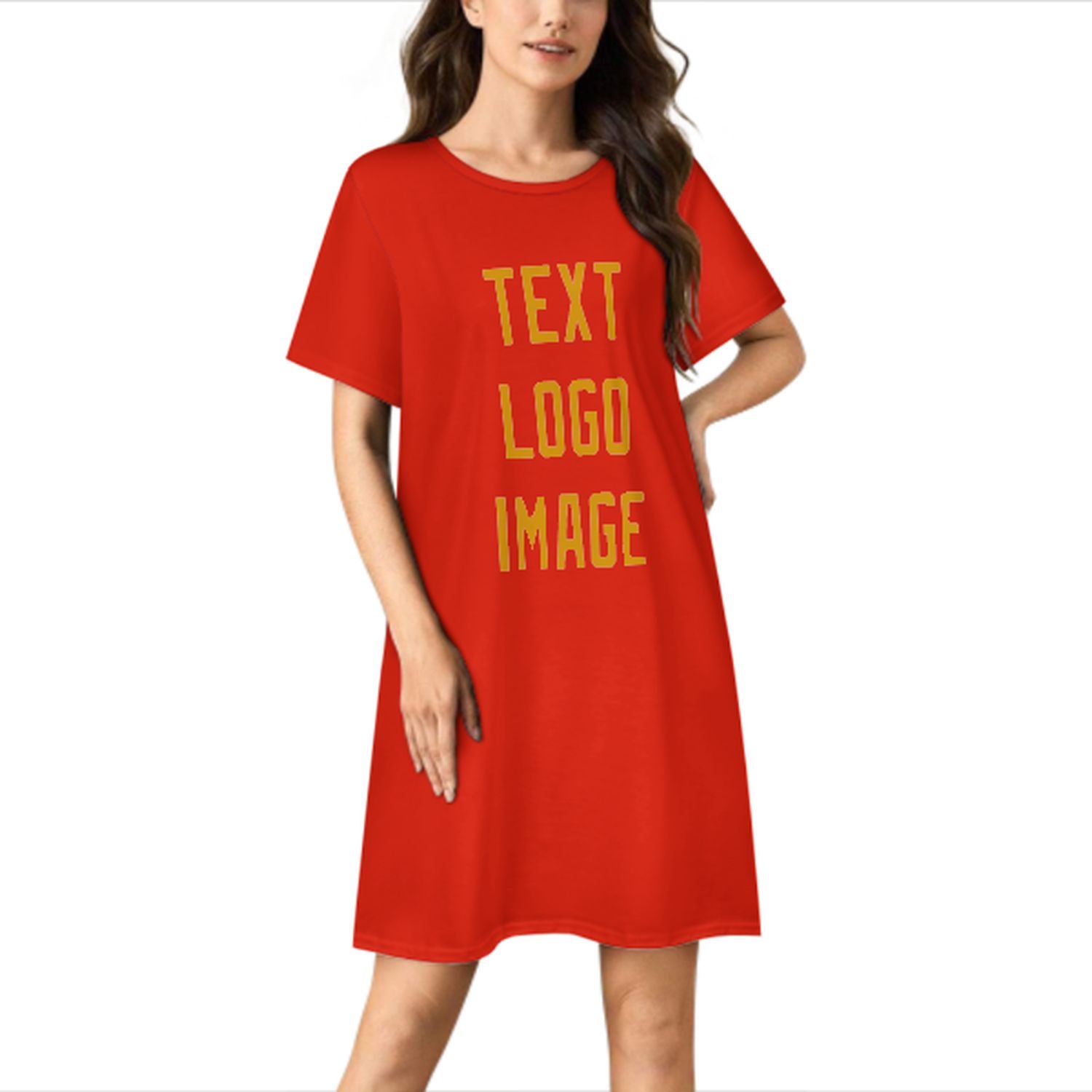 Camicia da notte arancione rossa gialla su misura