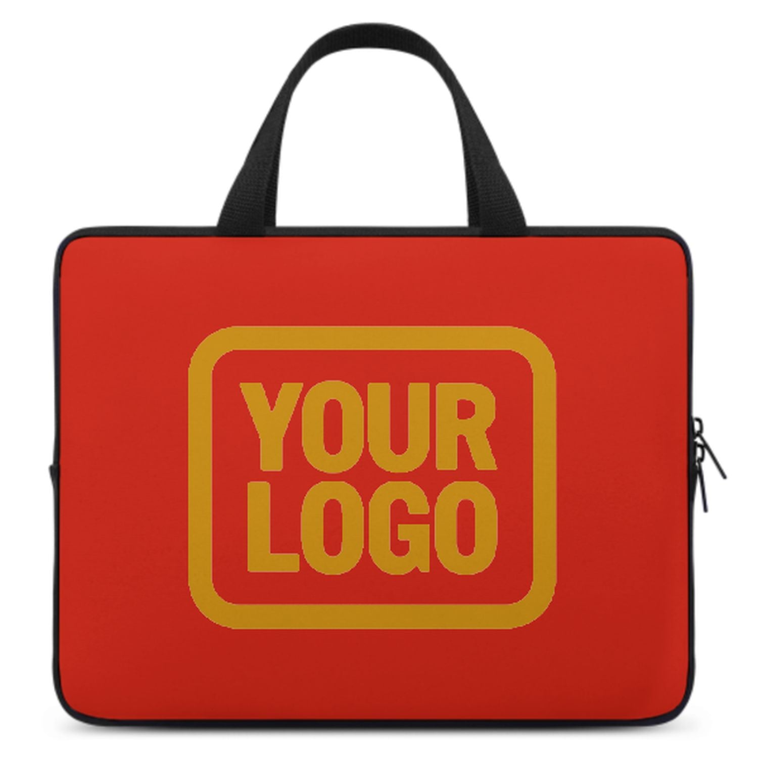 Borsa per laptop personalizzata arancione rossa e gialla