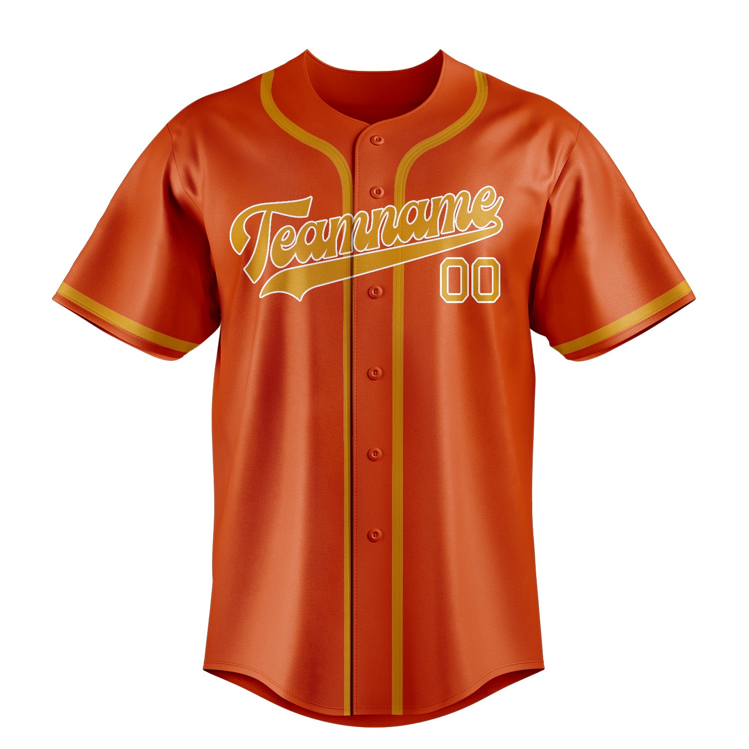 Benutzerdefiniertes Professionelles Orangerot Gelb Baseballtrikot