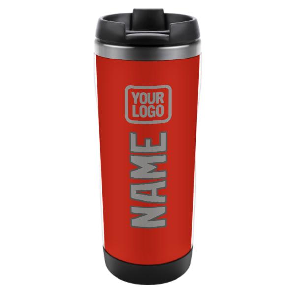 Tazza personalizzata in acciaio inossidabile arancione rosso grigio