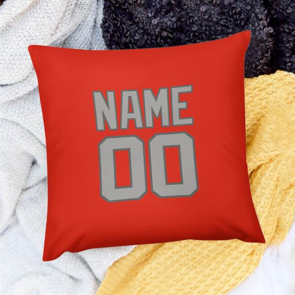Fodera per cuscino personalizzata arancione rosso grigio