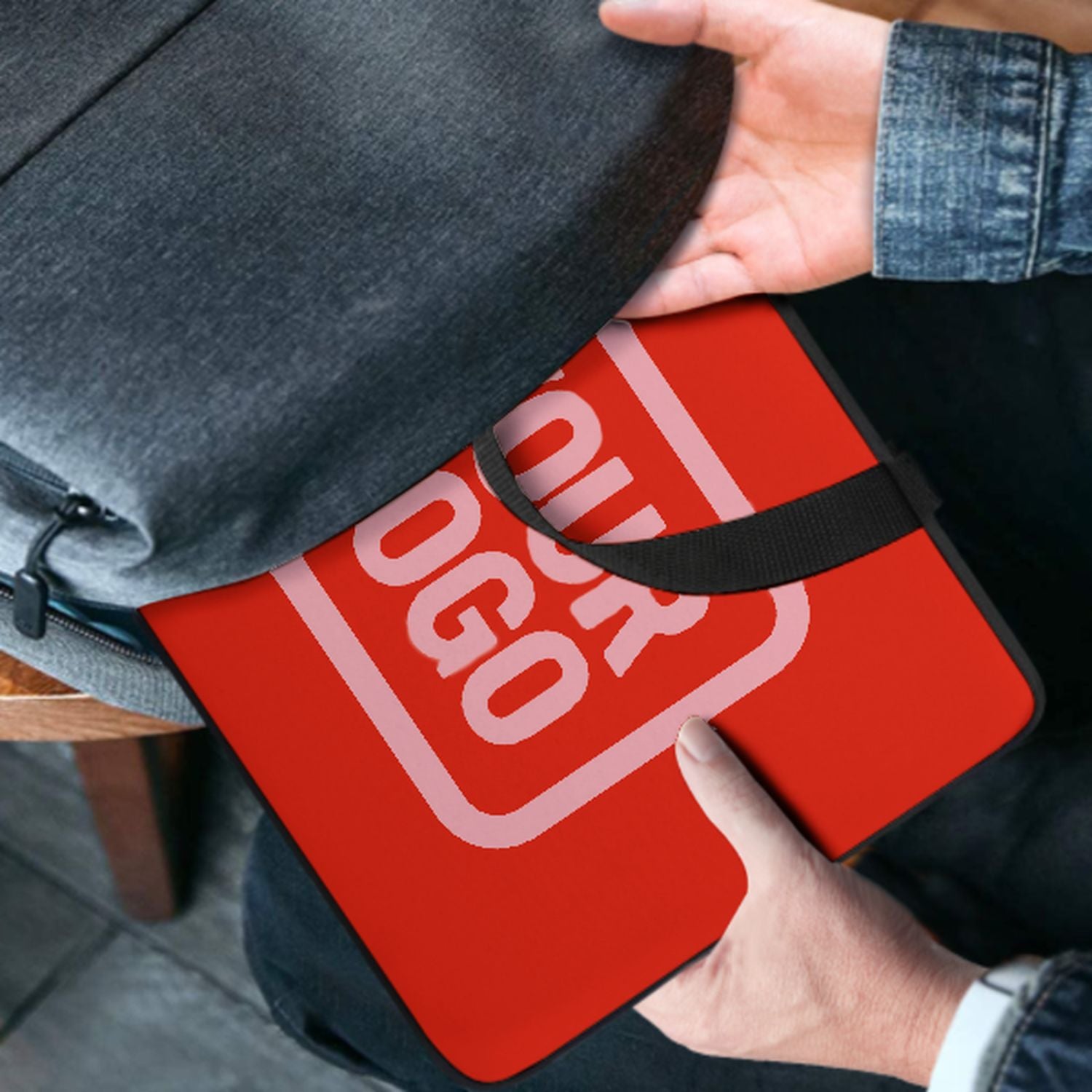 Borsa per laptop personalizzata arancione rossa rosa chiaro