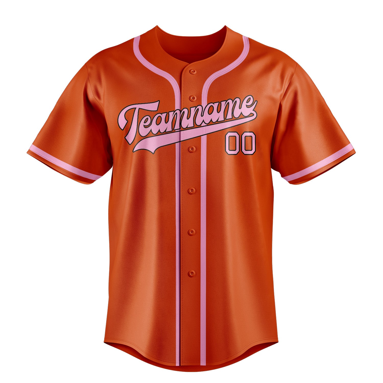 Benutzerdefiniertes Professionelles Orangerot Rosa Baseballtrikot