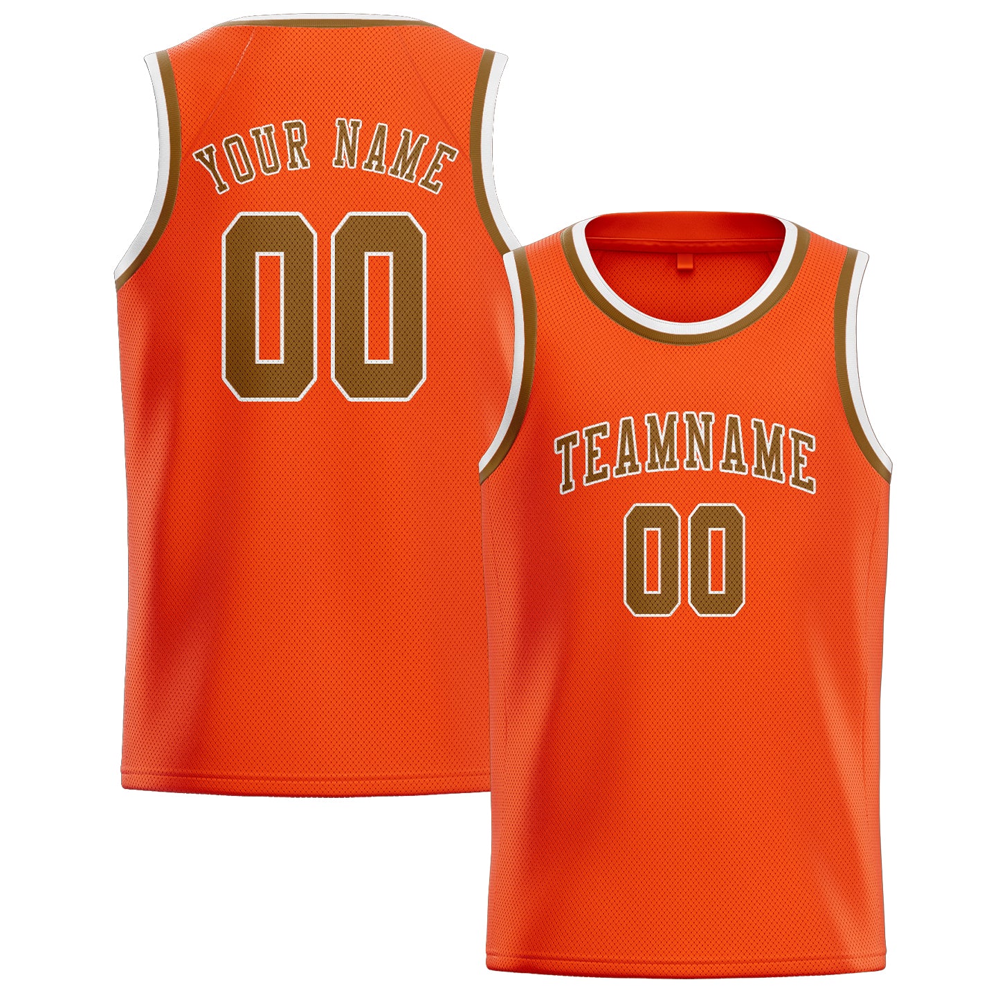 Benutzerdefiniertes Professionelles Orangerot Khaki Basketballtrikot