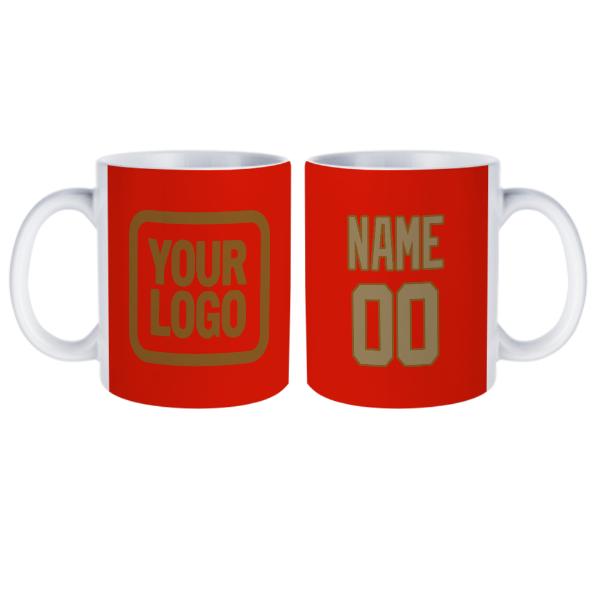 Tazza personalizzata arancione rossa chiara kaki