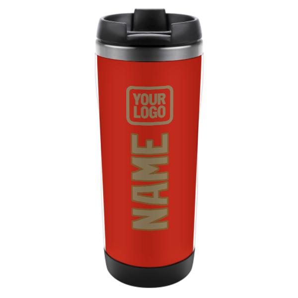 Tazza personalizzata in acciaio inossidabile color arancione rosso chiaro cachi
