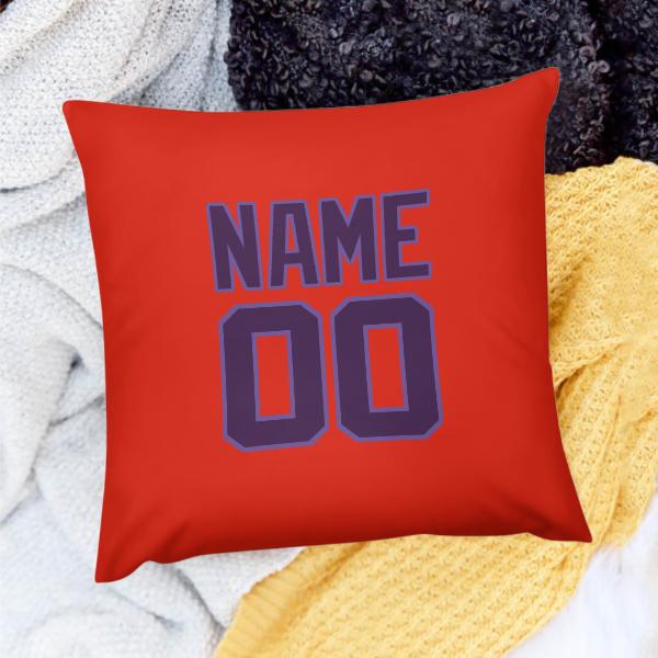 Fodera per cuscino personalizzata arancione rosso viola