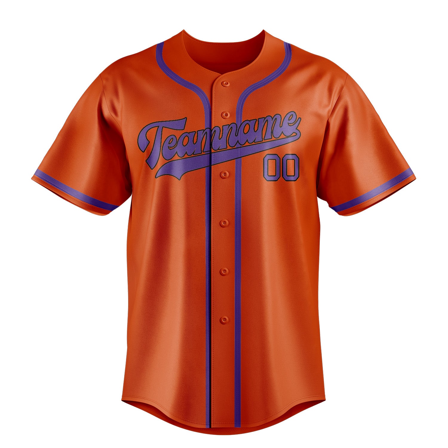 Benutzerdefiniertes Professionelles Orangerot Lavendel Baseballtrikot
