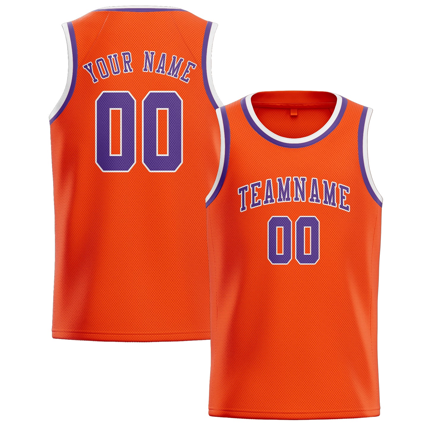 Benutzerdefiniertes Professionelles Orangerot Lavendel Basketballtrikot