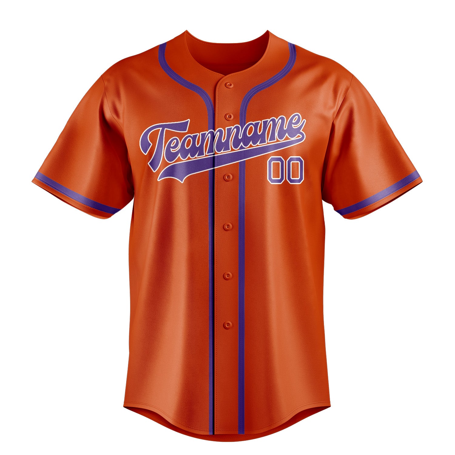 Benutzerdefiniertes Professionelles Orangerot Lavendel Baseballtrikot