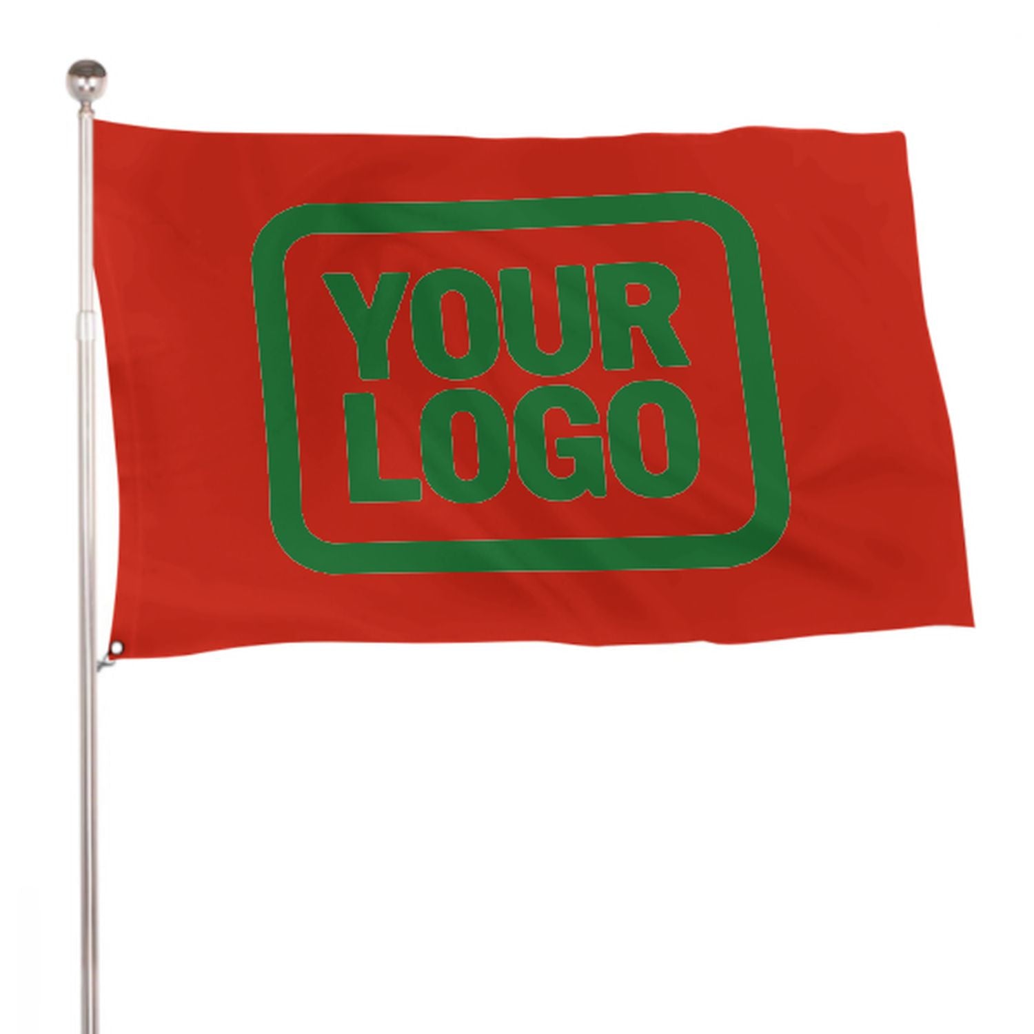 Maßgeschneidertes Orangerot Smaragdgrün Flagge