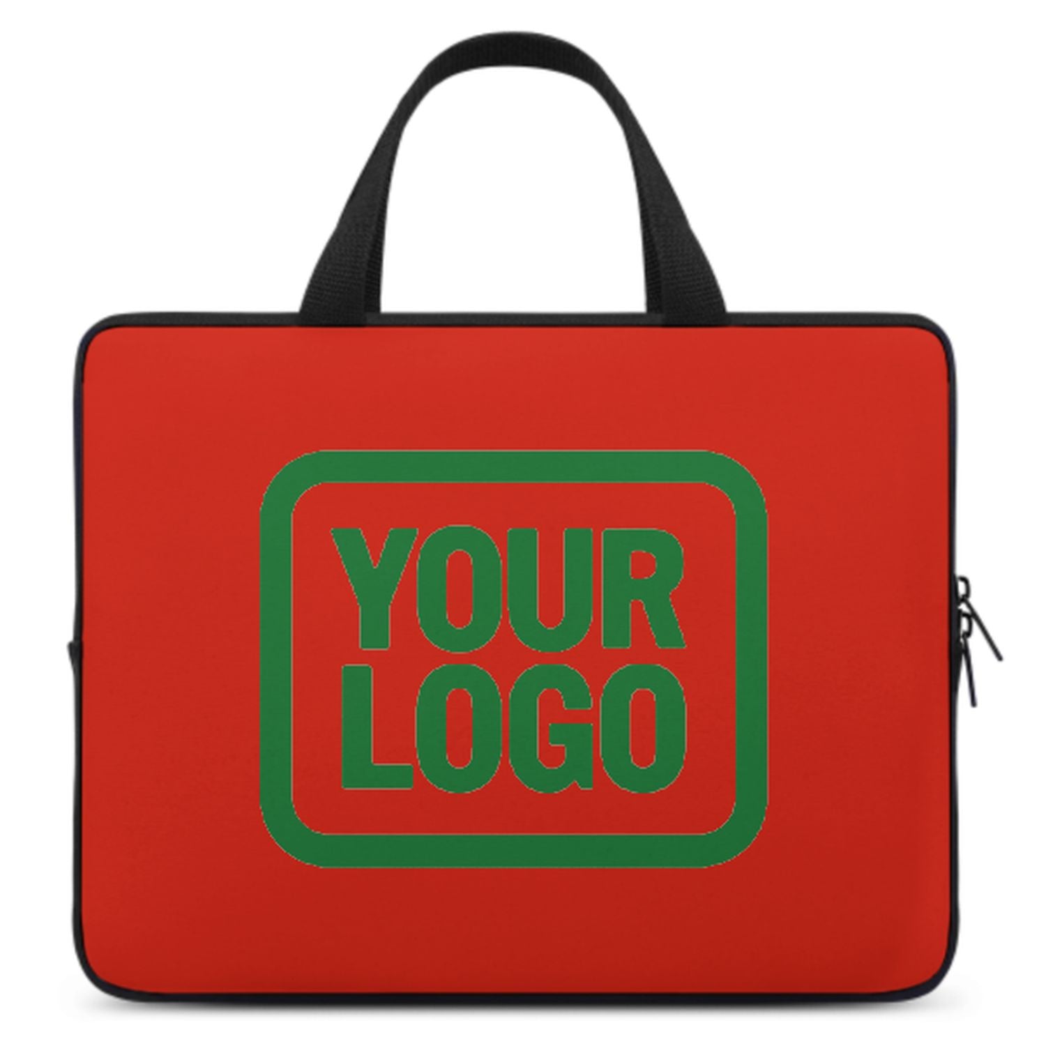 Borsa per laptop personalizzata arancione, rossa e verde smeraldo