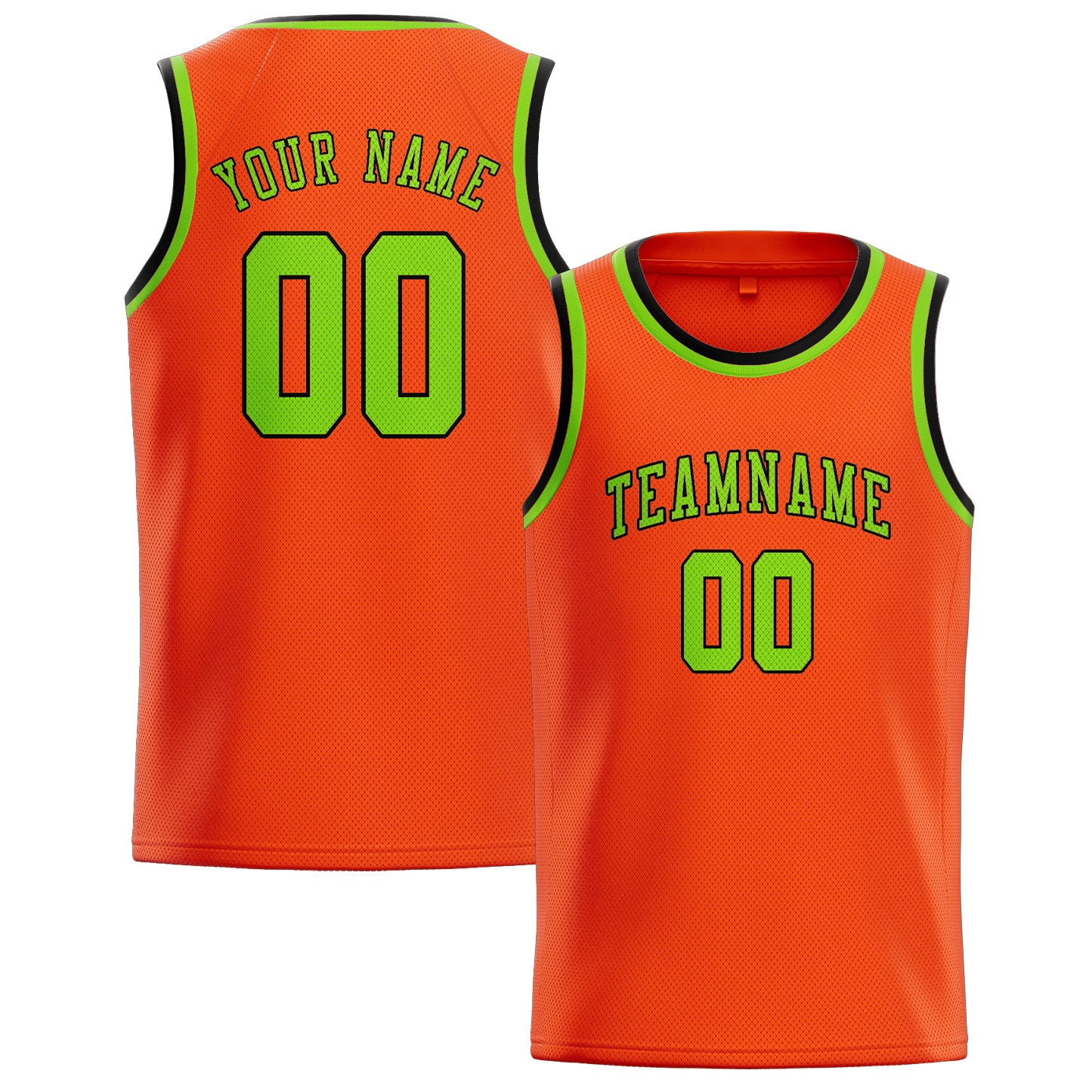 Benutzerdefiniertes Professionelles Orangerot Smaragdgrün Basketballtrikot
