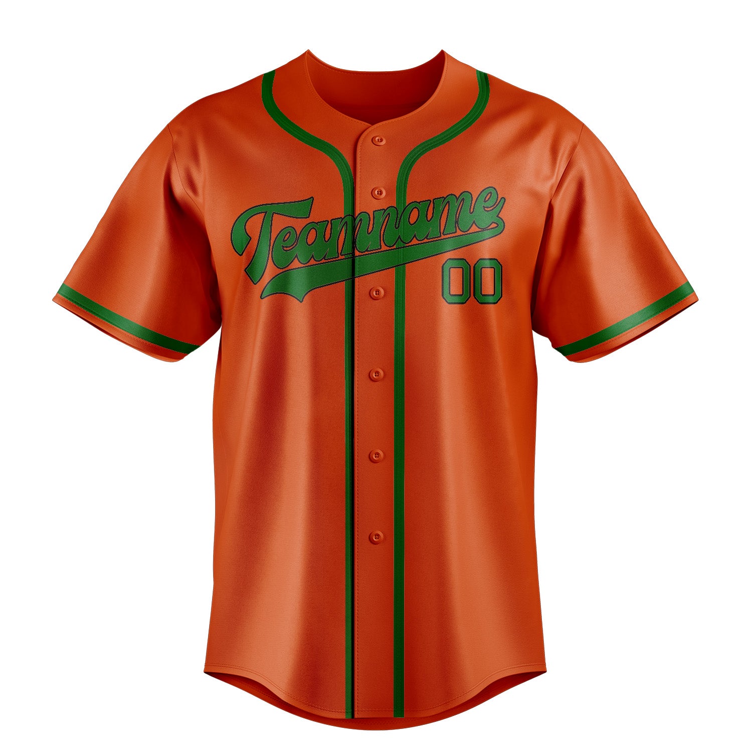 Benutzerdefiniertes Professionelles Orangerot Smaragdgrün Baseballtrikot