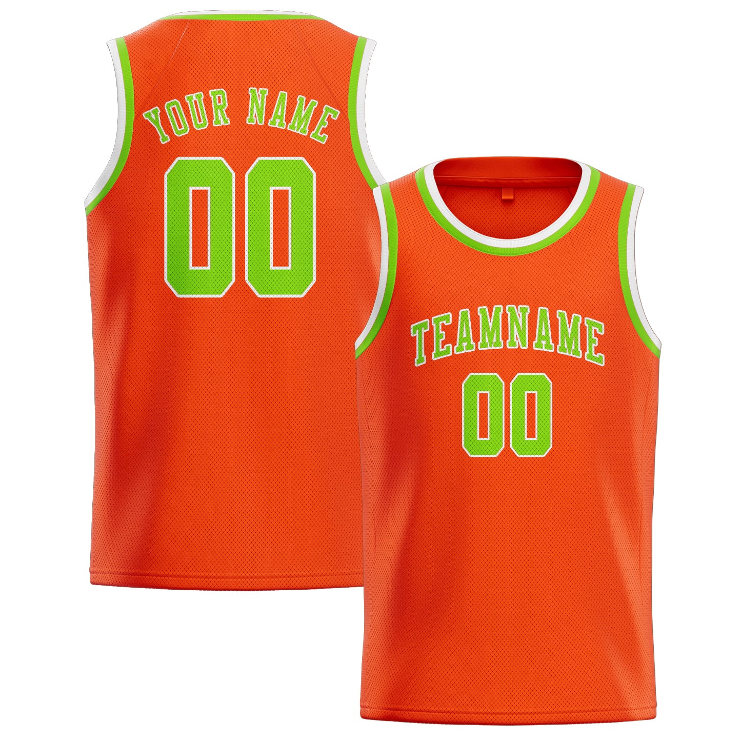 Benutzerdefiniertes Professionelles Orangerot Smaragdgrün Basketballtrikot