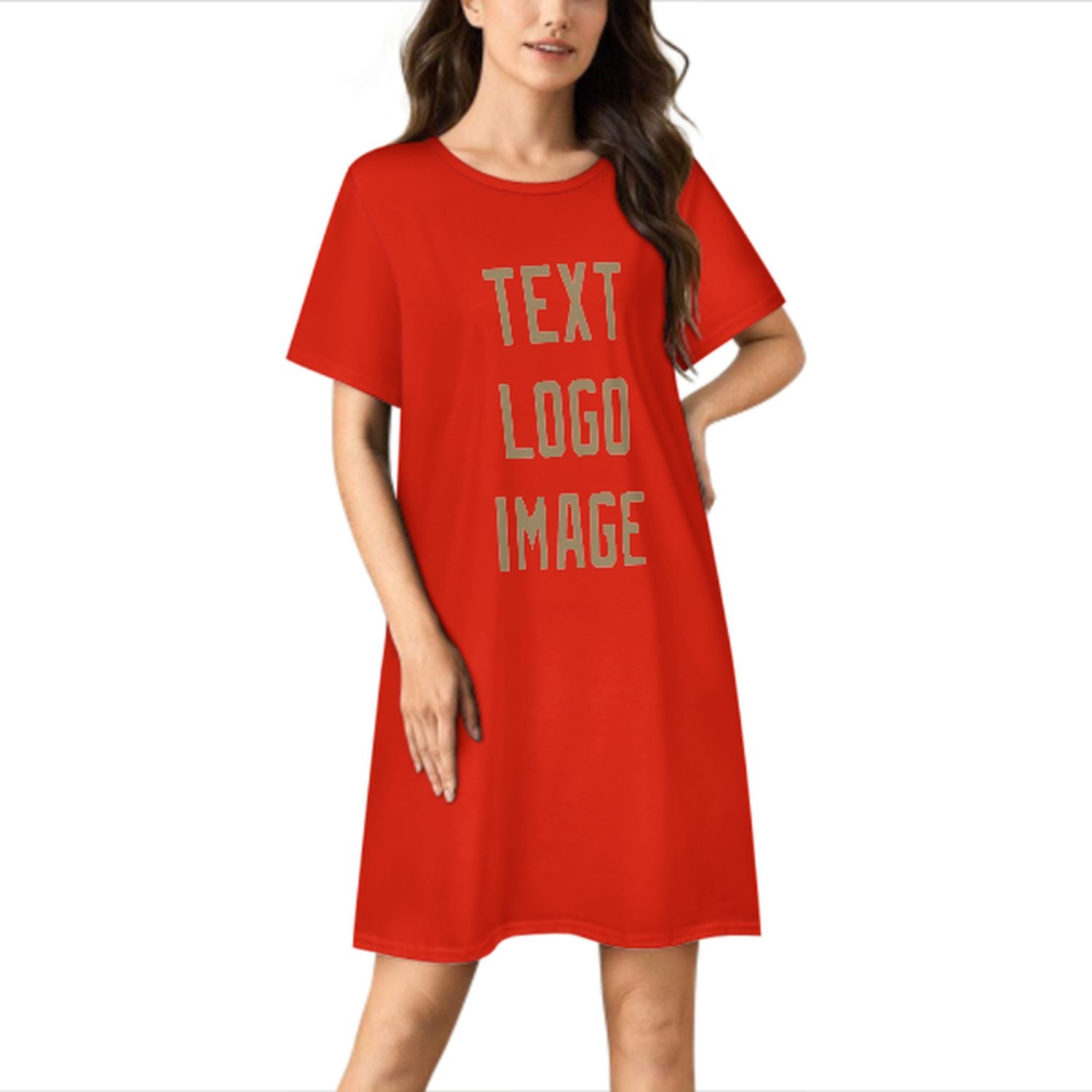 Camicia da notte su misura arancione rosso kaki chiaro