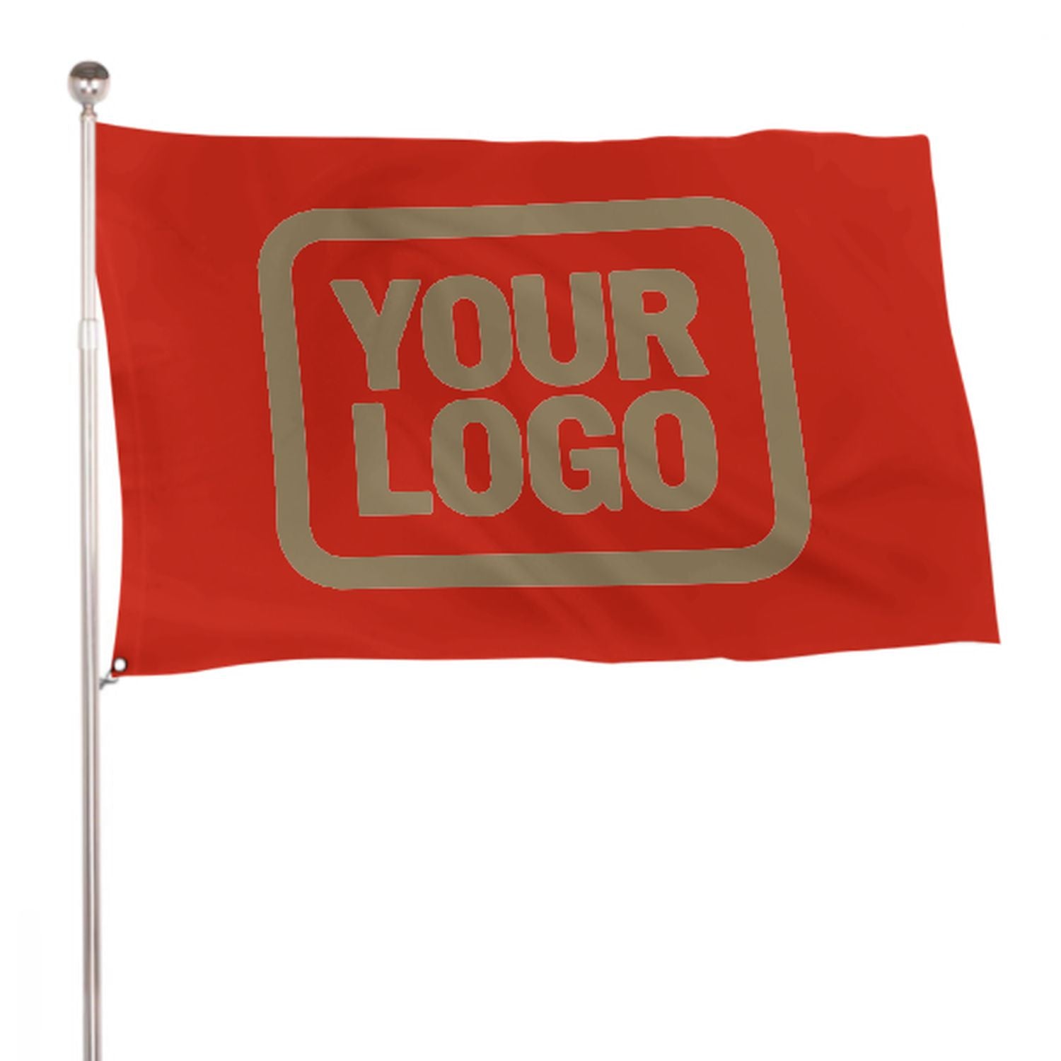 Maßgeschneidertes Orangerot Hellkhaki Flagge