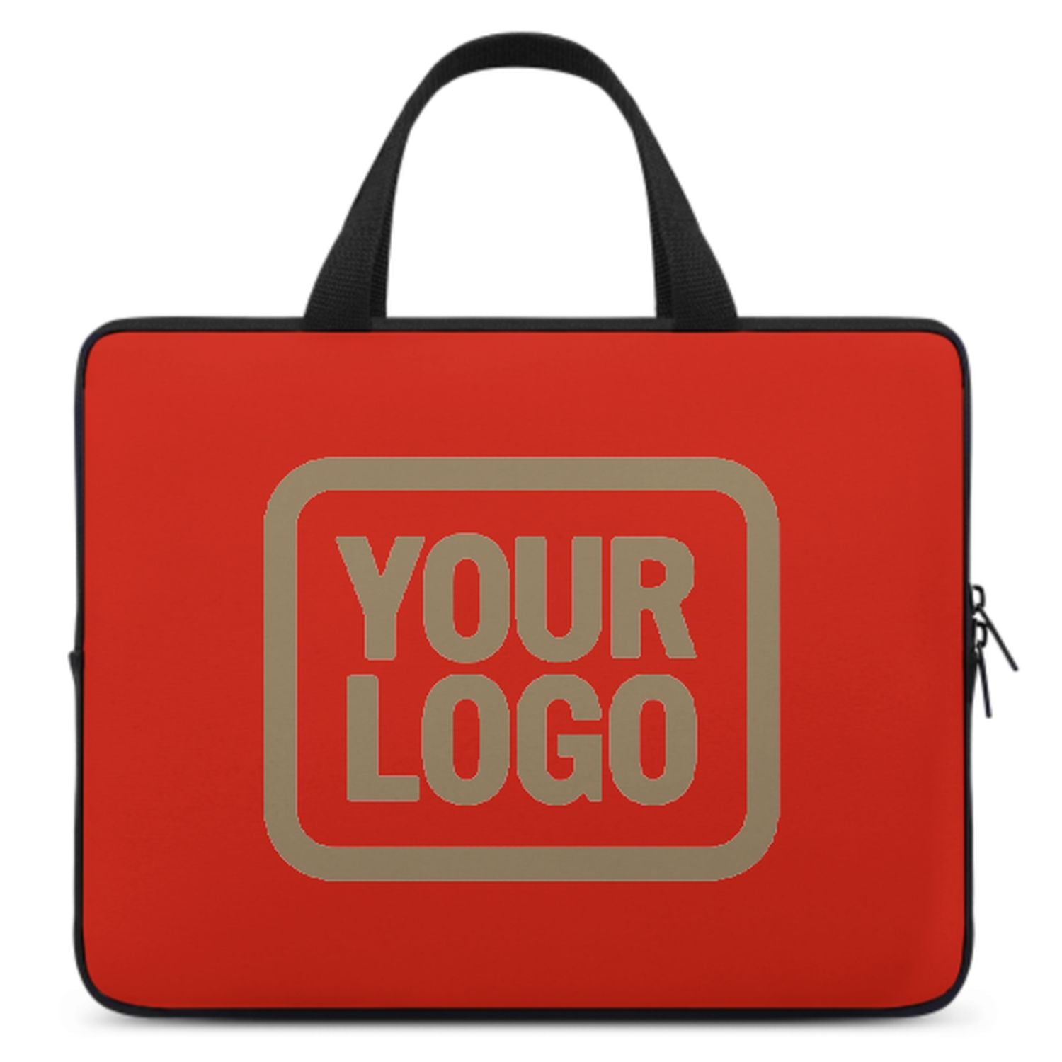 Borsa per laptop personalizzata arancione rossa e cachi chiaro