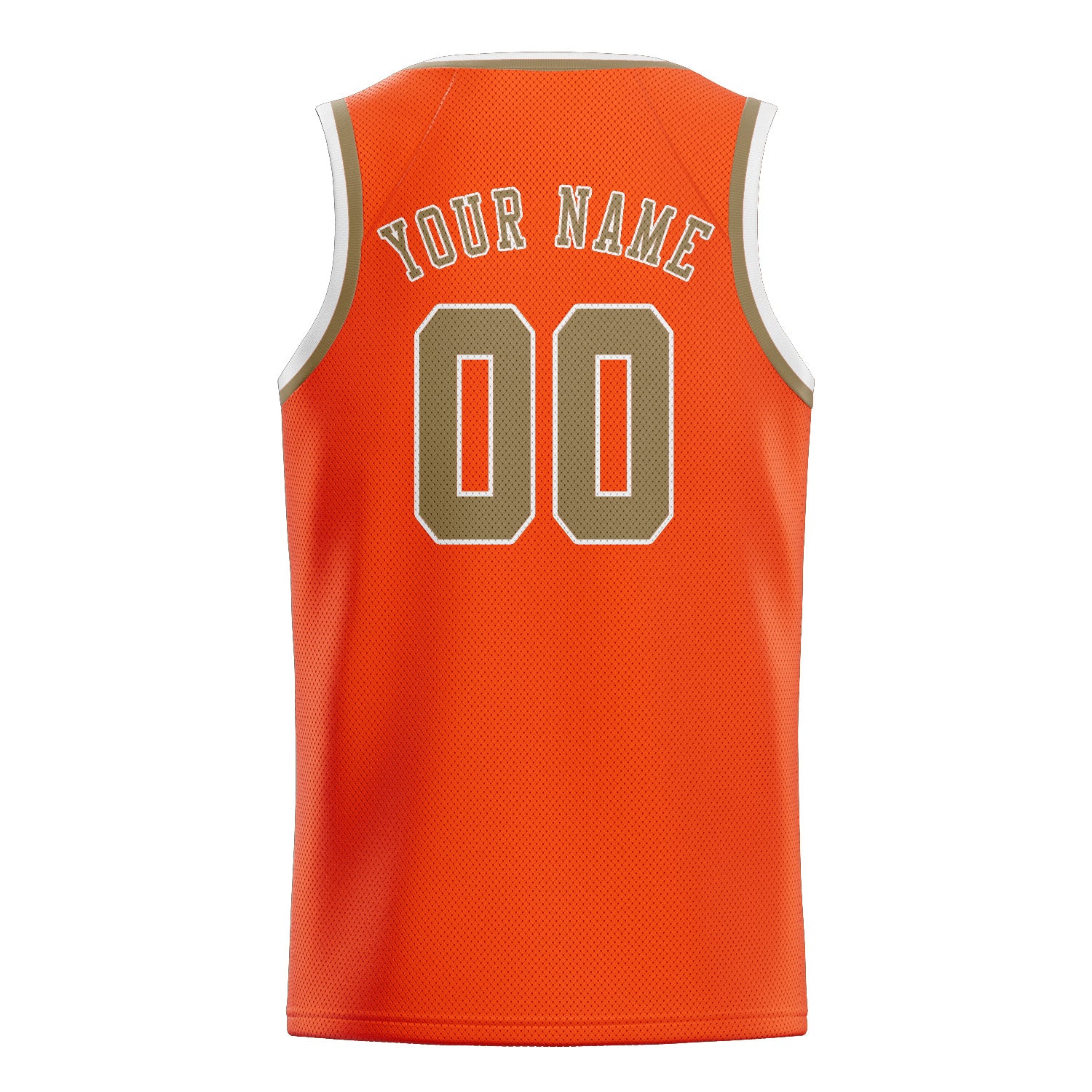 Benutzerdefiniertes Professionelles Orangerot Hellkhaki Basketballtrikot