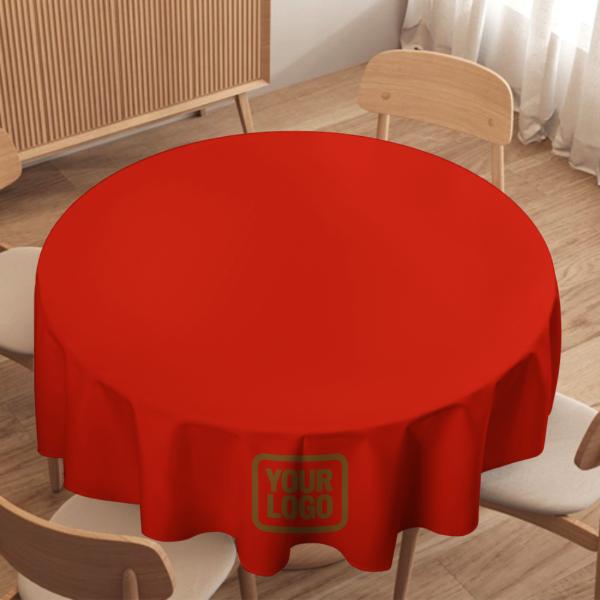 Maßgeschneidertes Orangerot Khaki Runde Tischdecke