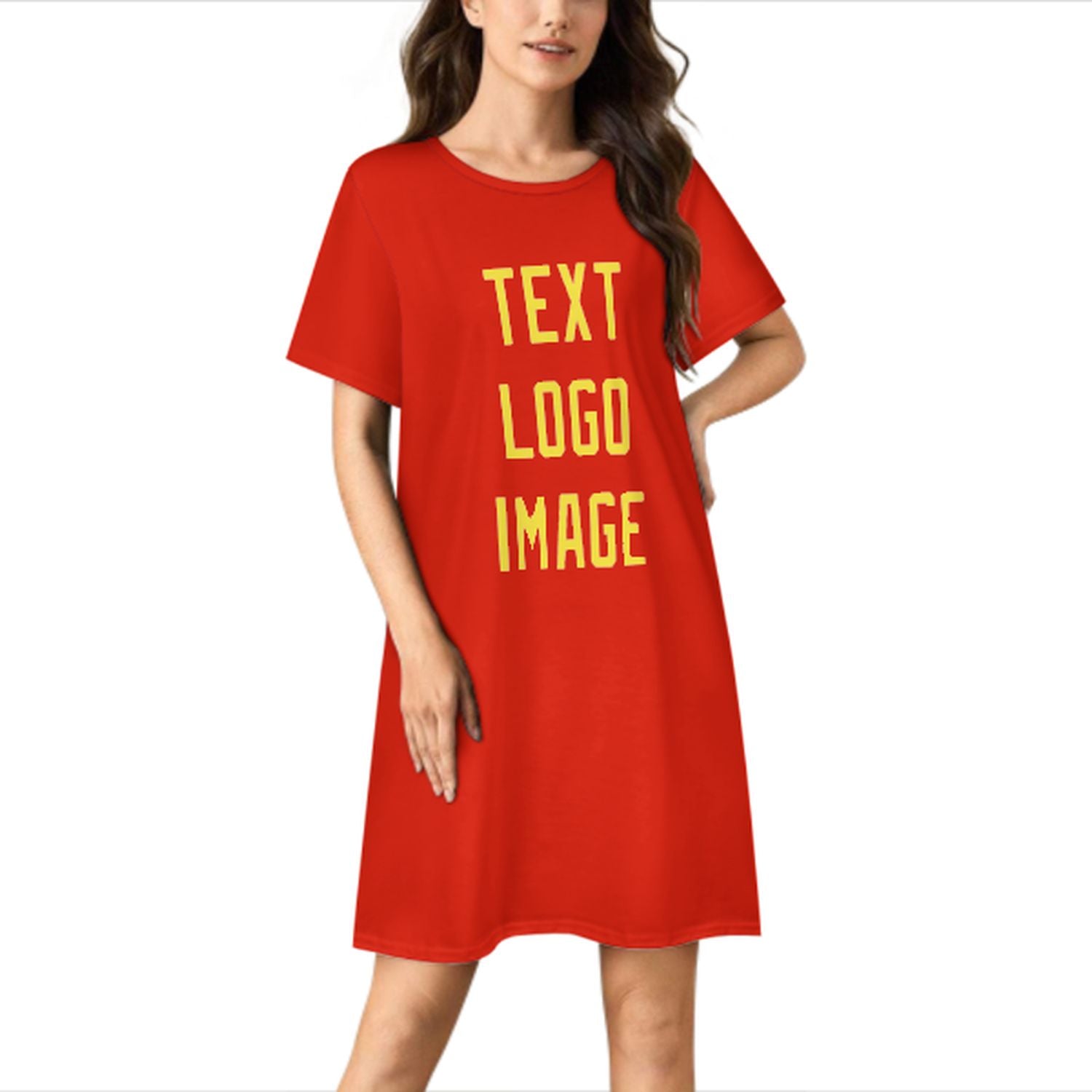 Camicia da notte su misura arancione rosso giallo pallido
