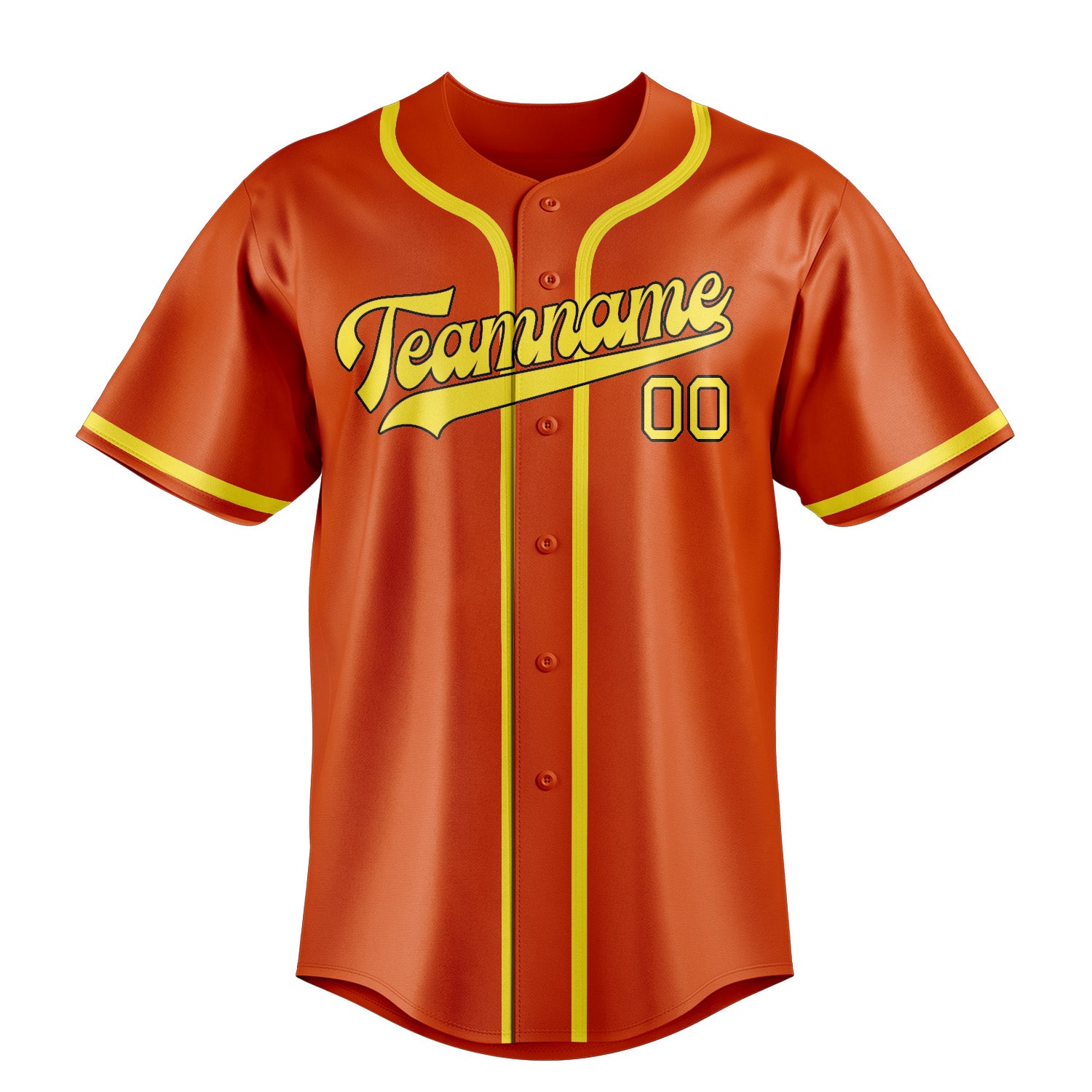 Benutzerdefiniertes Professionelles Orangerot Blassgelb Baseballtrikot