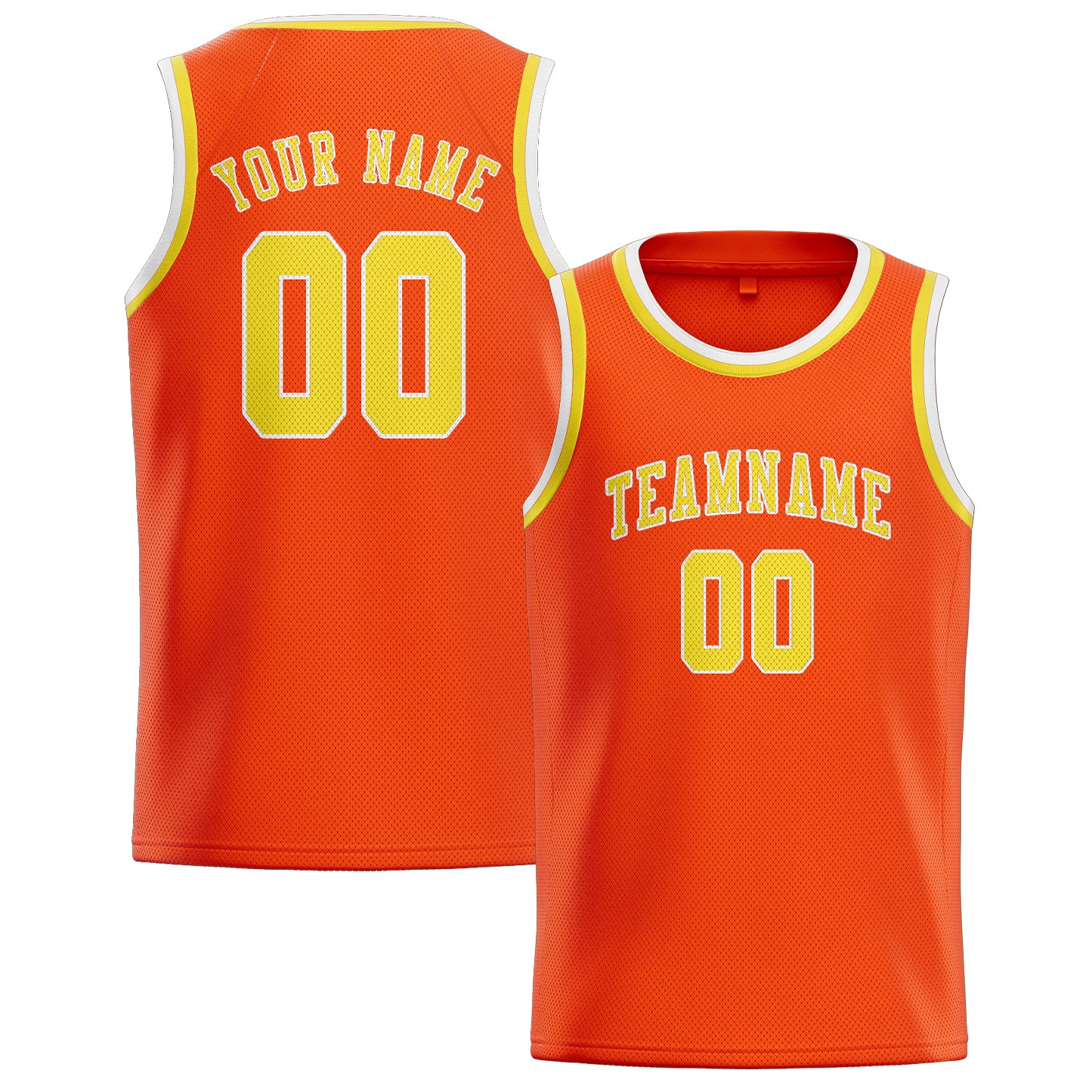 Benutzerdefiniertes Professionelles Orangerot Blassgelb Basketballtrikot
