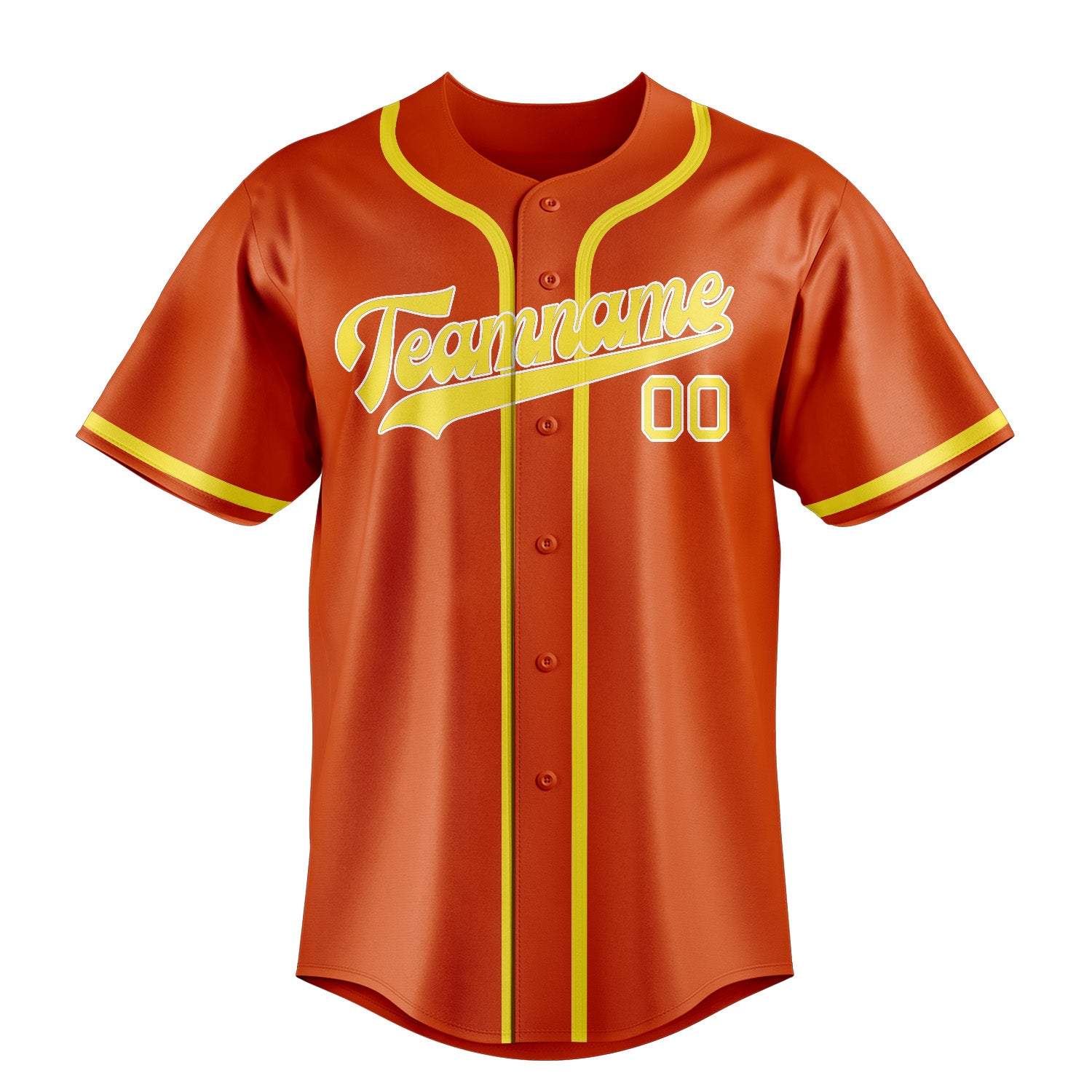 Benutzerdefiniertes Professionelles Orangerot Blassgelb Baseballtrikot