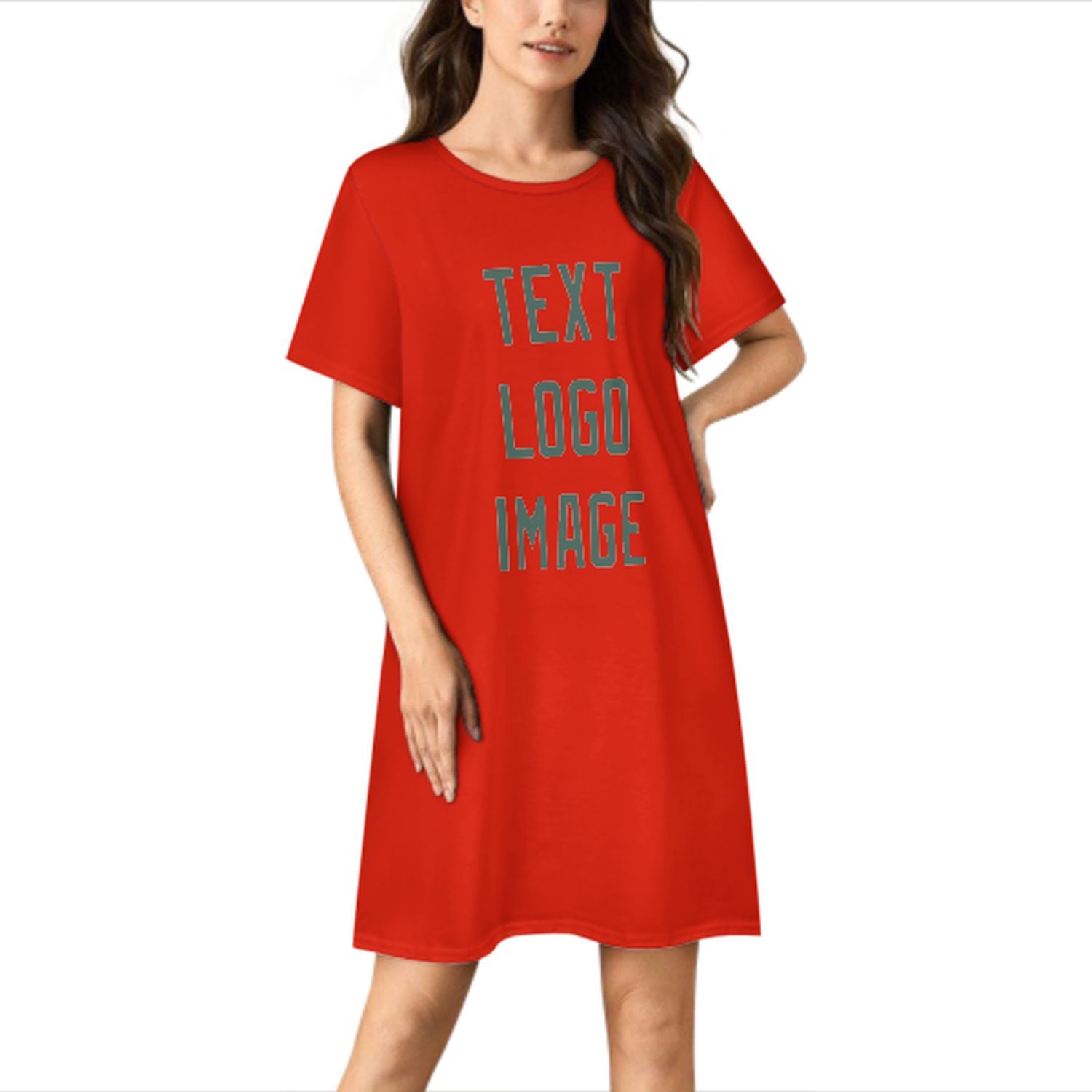 Camicia da notte arancione rossa verde acqua su misura