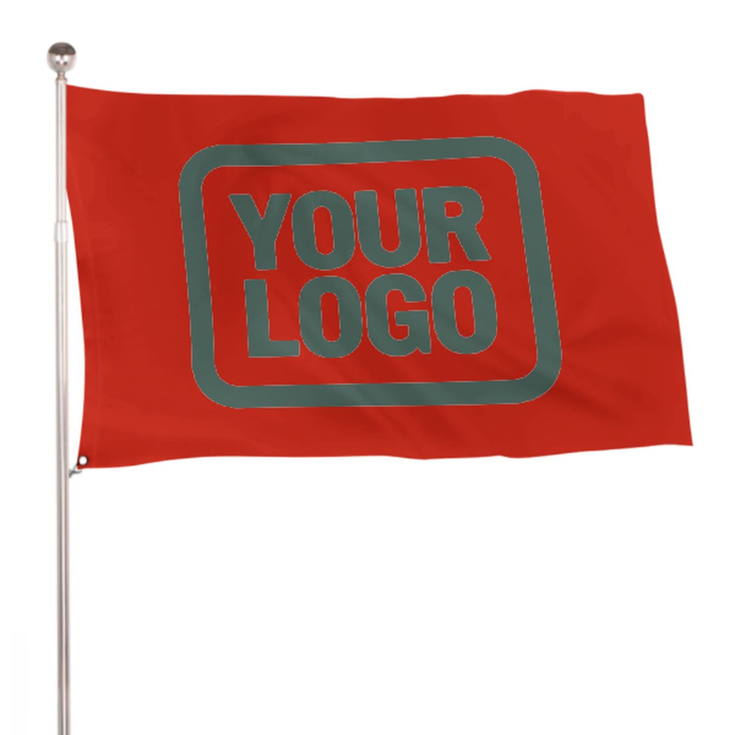 Maßgeschneidertes Orangerot Blaugrün Flagge