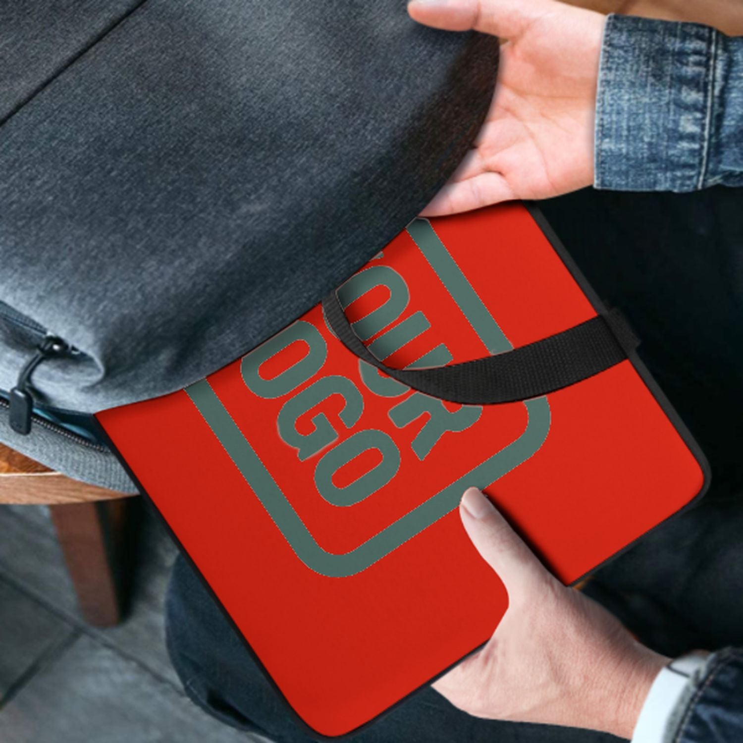 Borsa per laptop personalizzata arancione rossa blu verde