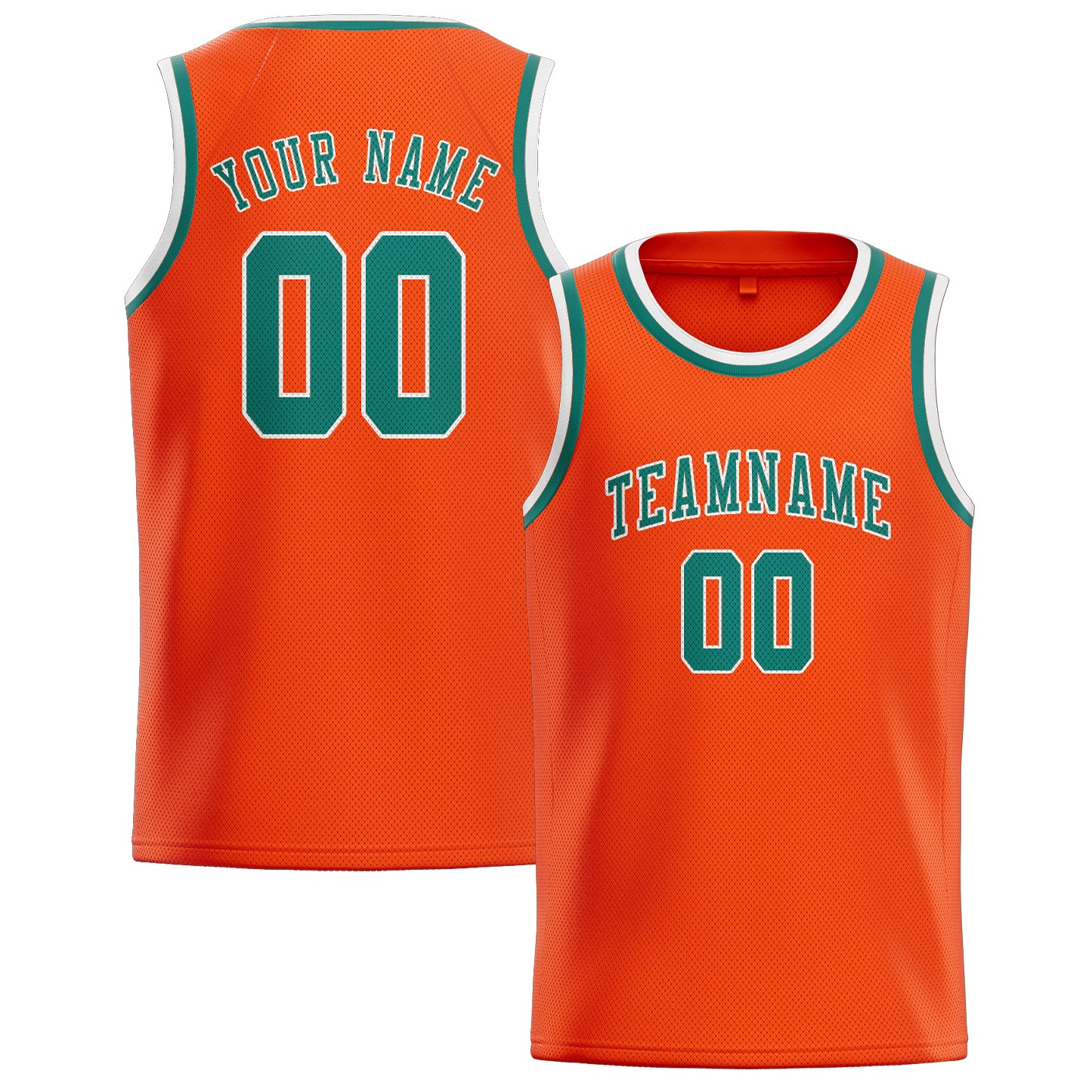 Benutzerdefiniertes Professionelles Orangerot Blaugrün Basketballtrikot