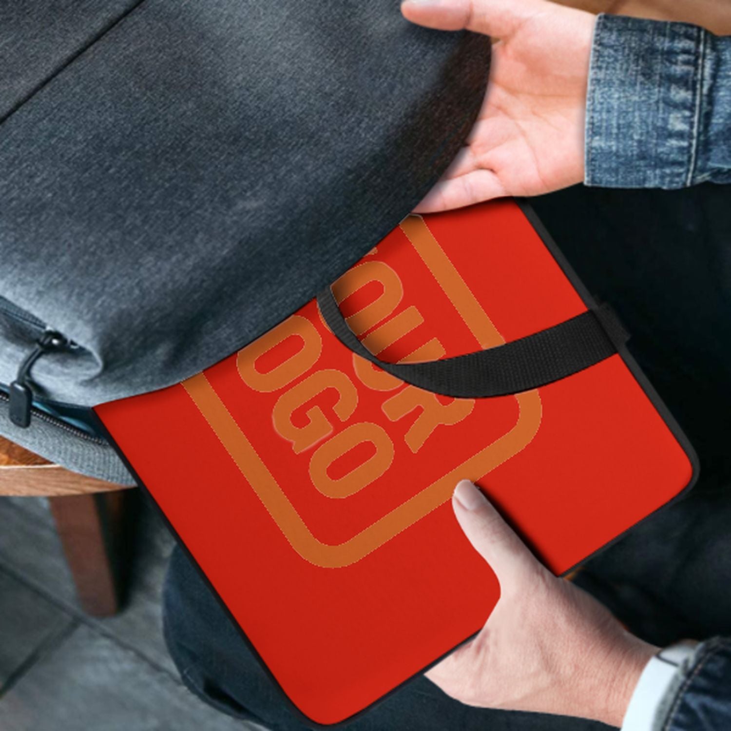 Borsa per laptop arancione rossa arancione personalizzata