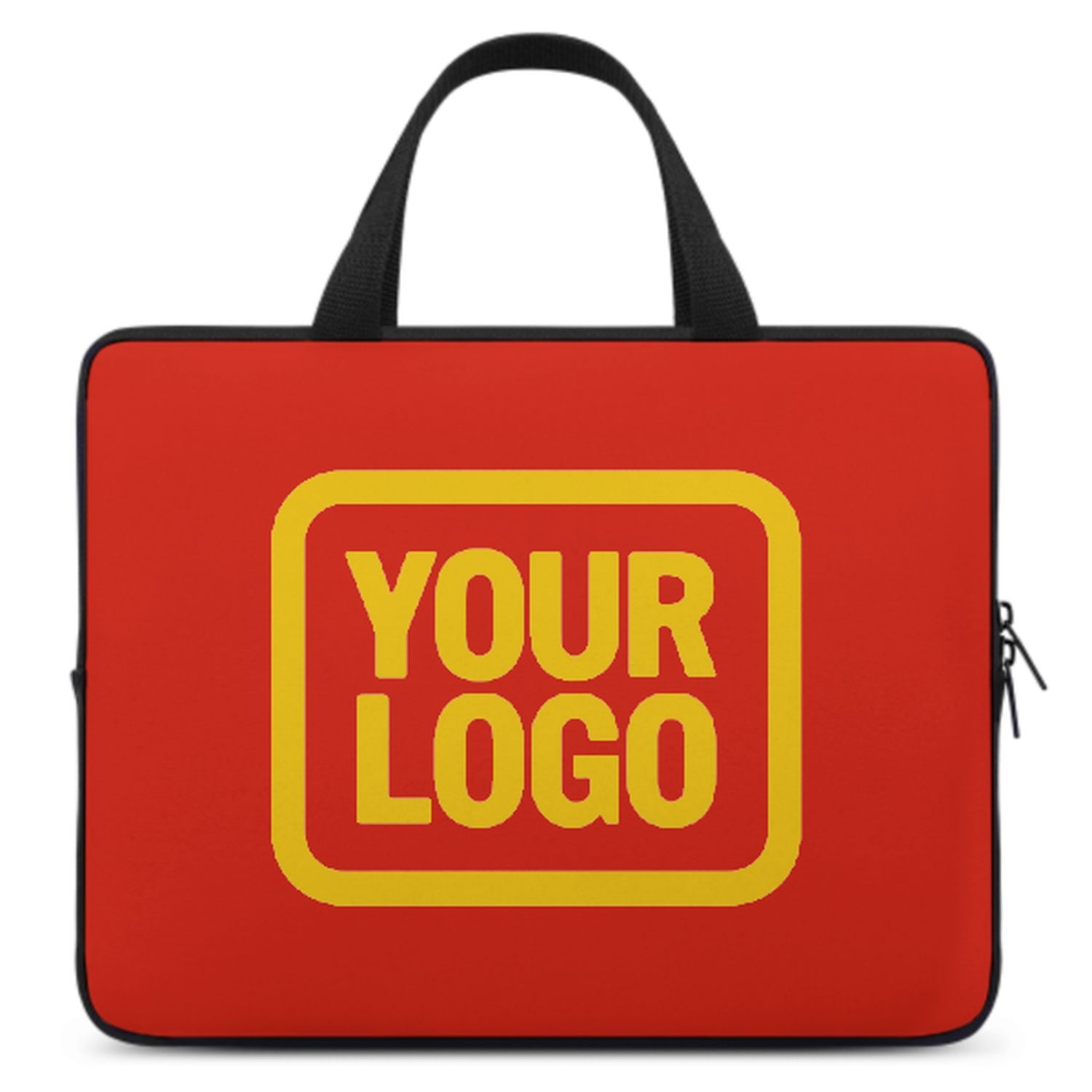 Borsa per laptop personalizzata arancione, rossa e oro