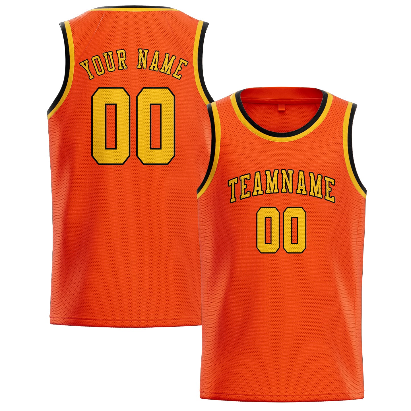 Benutzerdefiniertes Professionelles Orangerot Gold Basketballtrikot