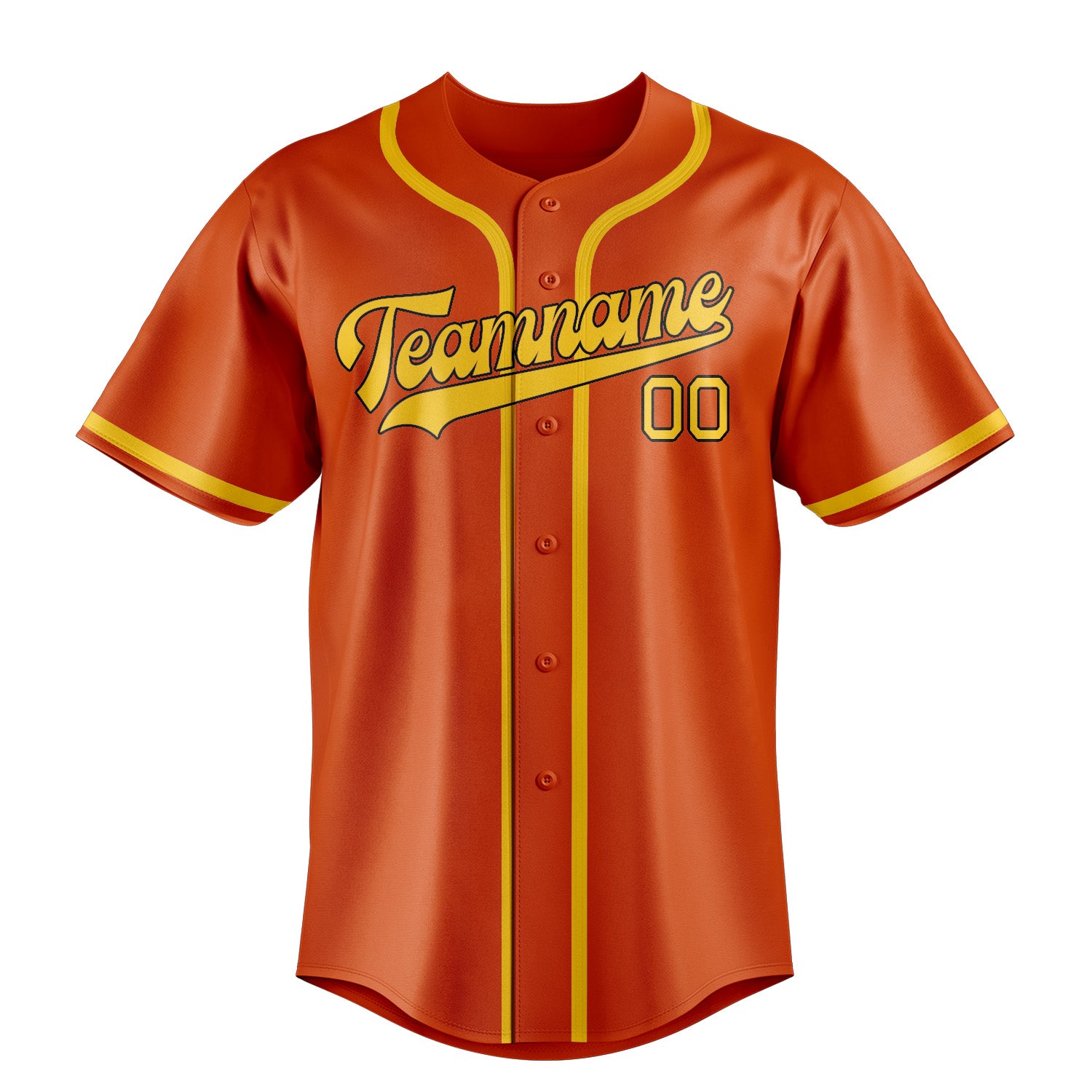 Benutzerdefiniertes Professionelles Orangerot Gold Baseballtrikot