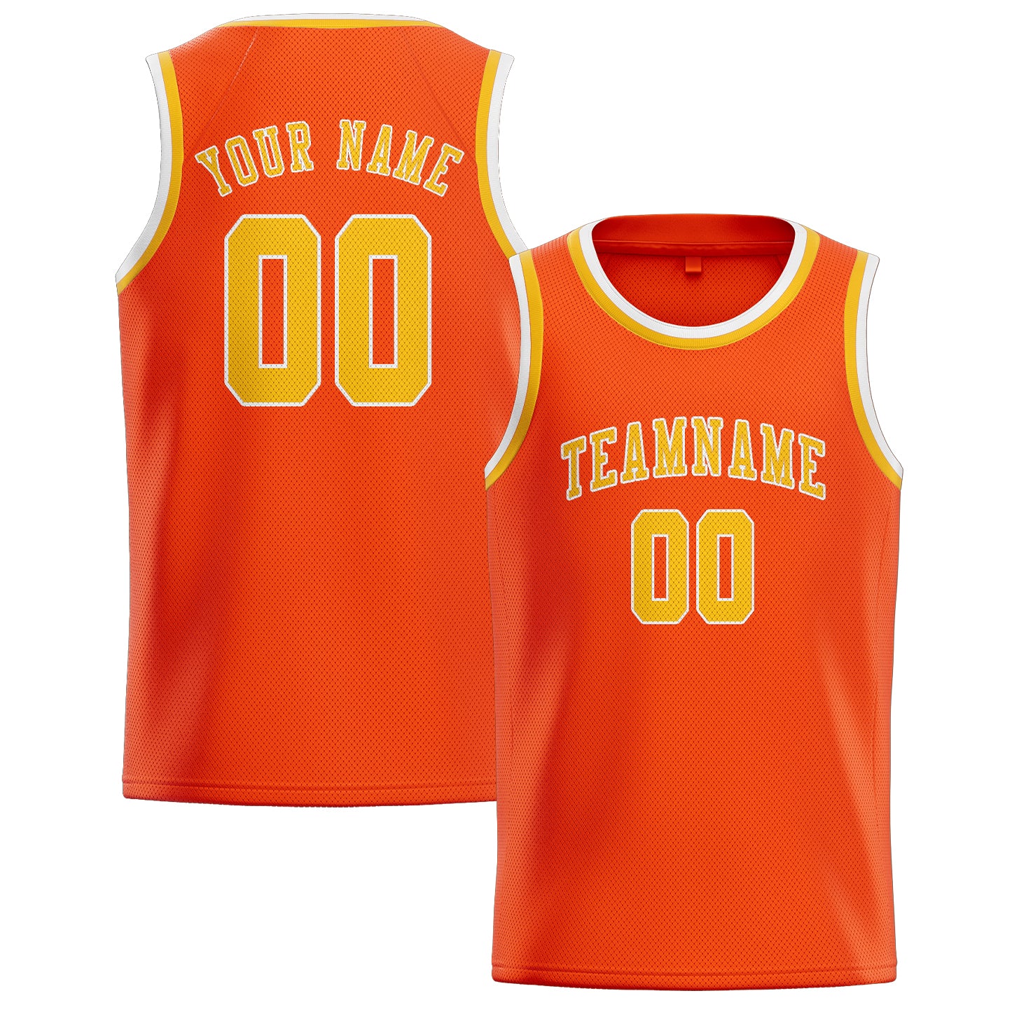 Benutzerdefiniertes Professionelles Orangerot Gold Basketballtrikot