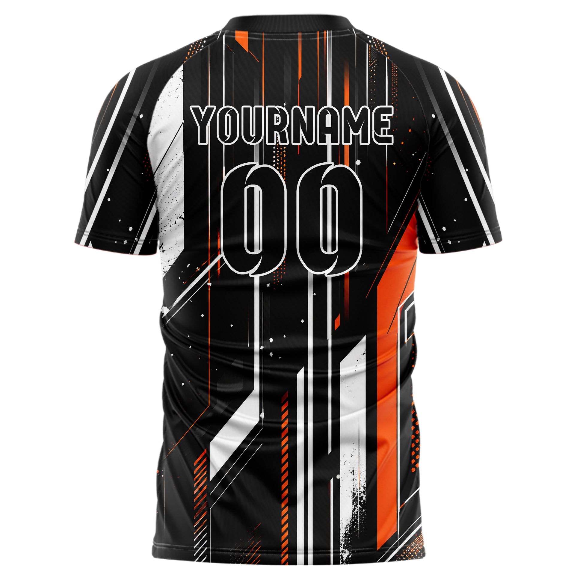 Schwarz dunkles abstrakte Linien asymmetrische Vector Panels Design 12-0529 individuelles Fußballtrikot back