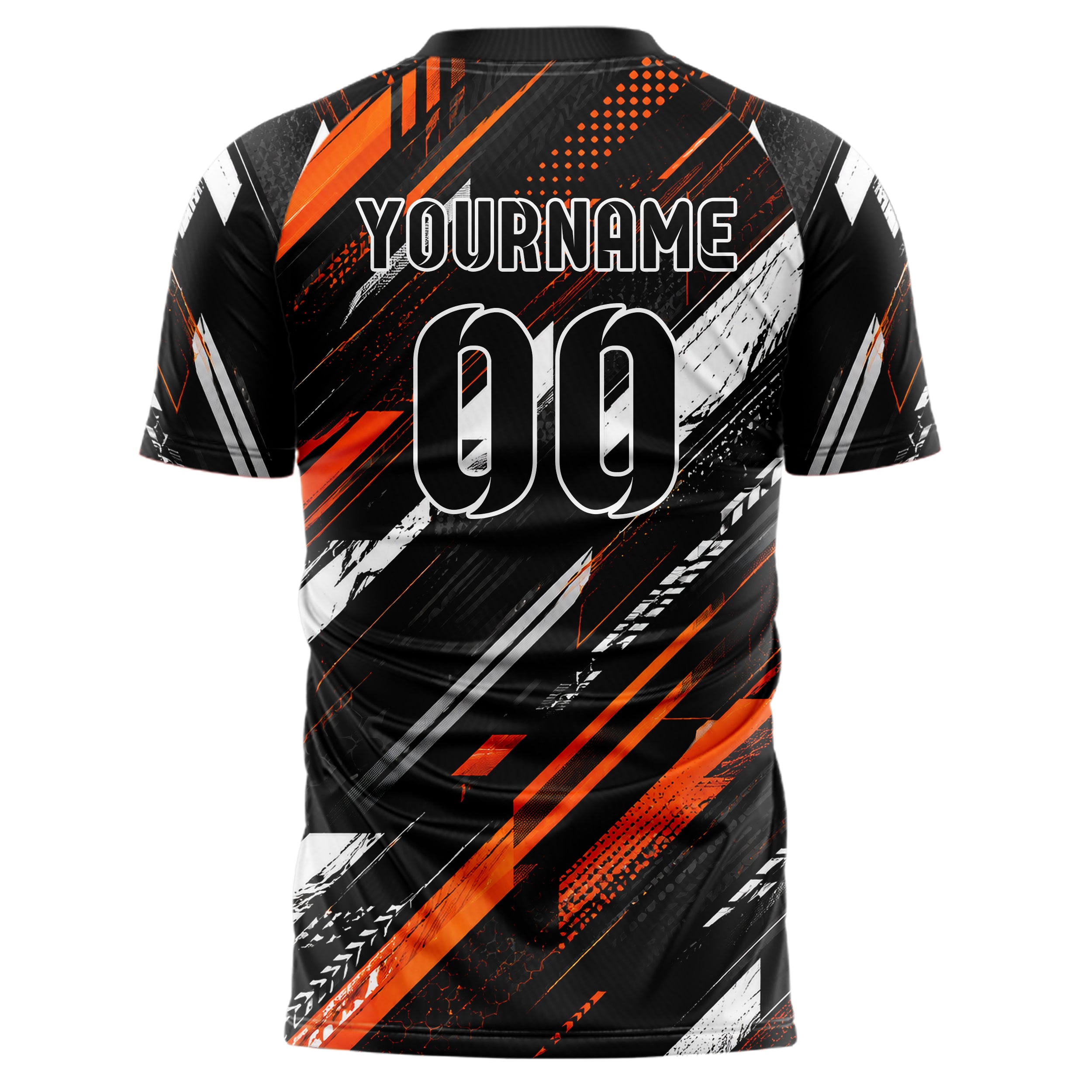 Schwarz dunkles abstrakte Linien diagonale Streamlines Design 12-0259 individuelles Fußballtrikot back