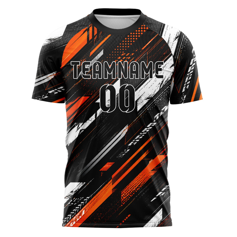Schwarz dunkles abstrakte Linien diagonale Streamlines Design 12-0259 individuelles Fußballtrikot front