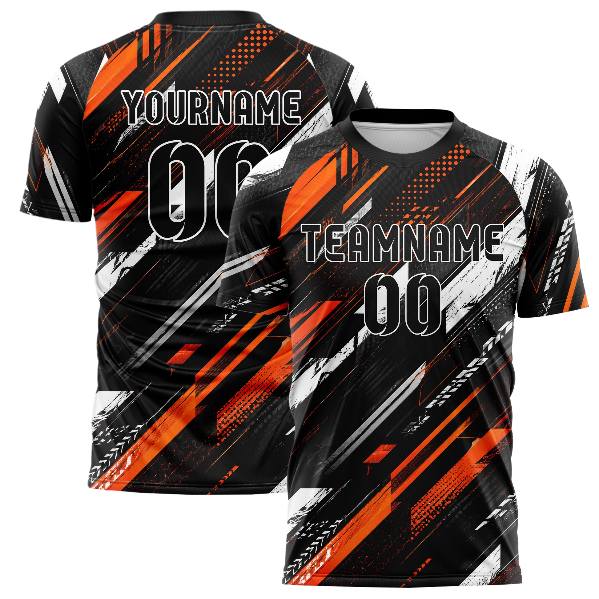 Schwarz dunkles abstrakte Linien diagonale Streamlines Design 12-0259 individuelles Fußballtrikot main