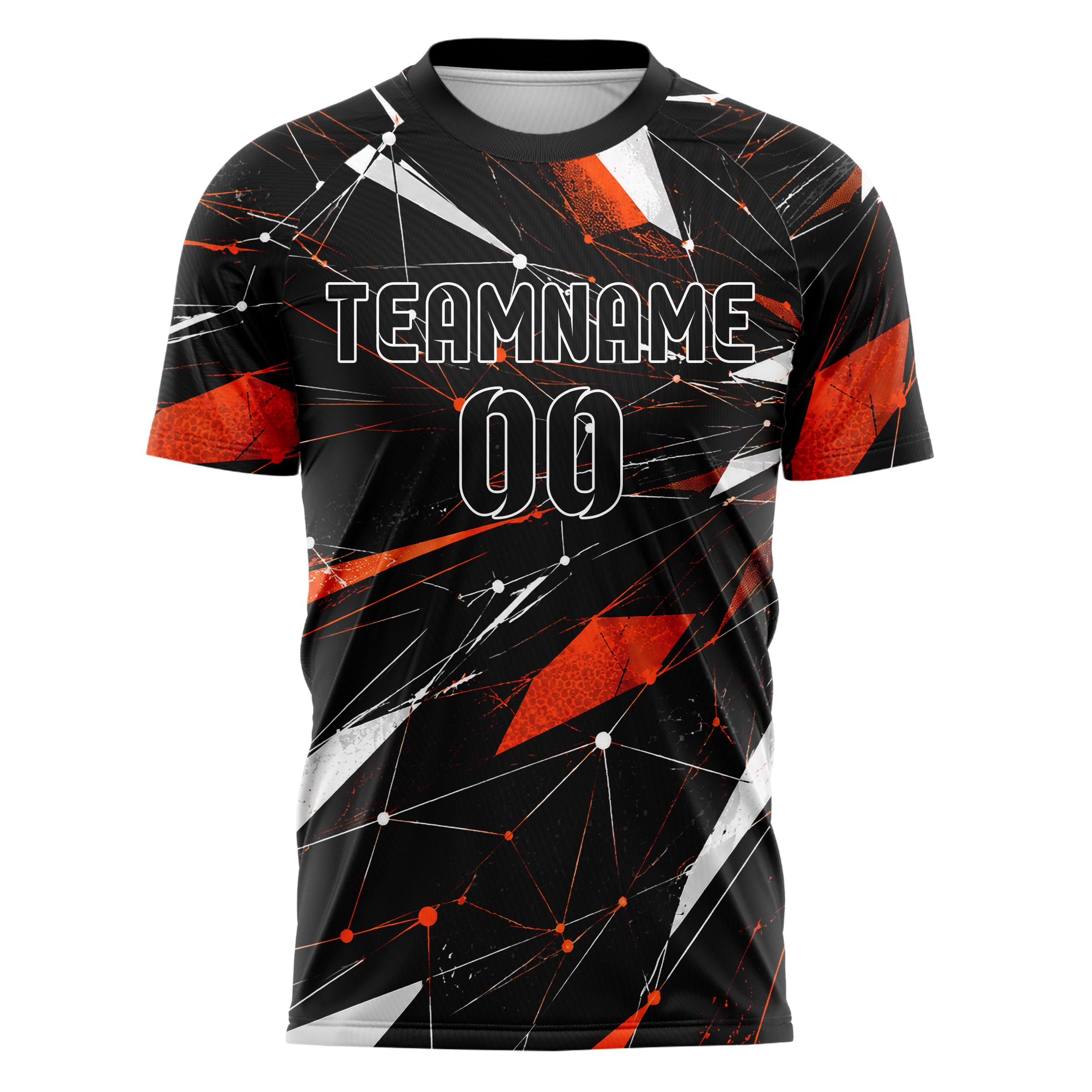 Schwarz dunkles abstrakte Linien Network Web Design 12-0415 individuelles Fußballtrikot front