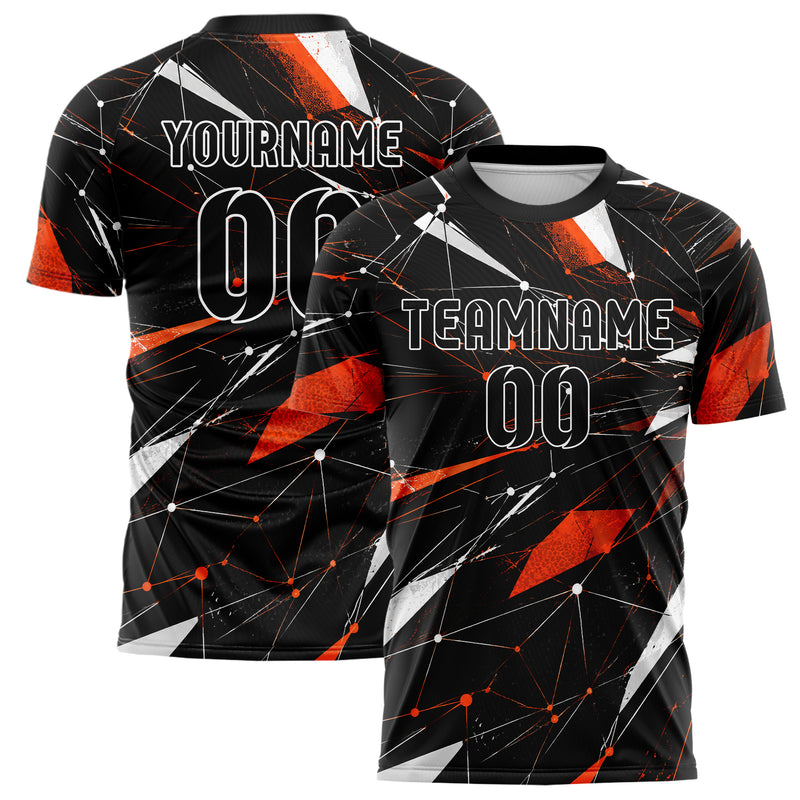 Schwarz dunkles abstrakte Linien Network Web Design 12-0415 individuelles Fußballtrikot main