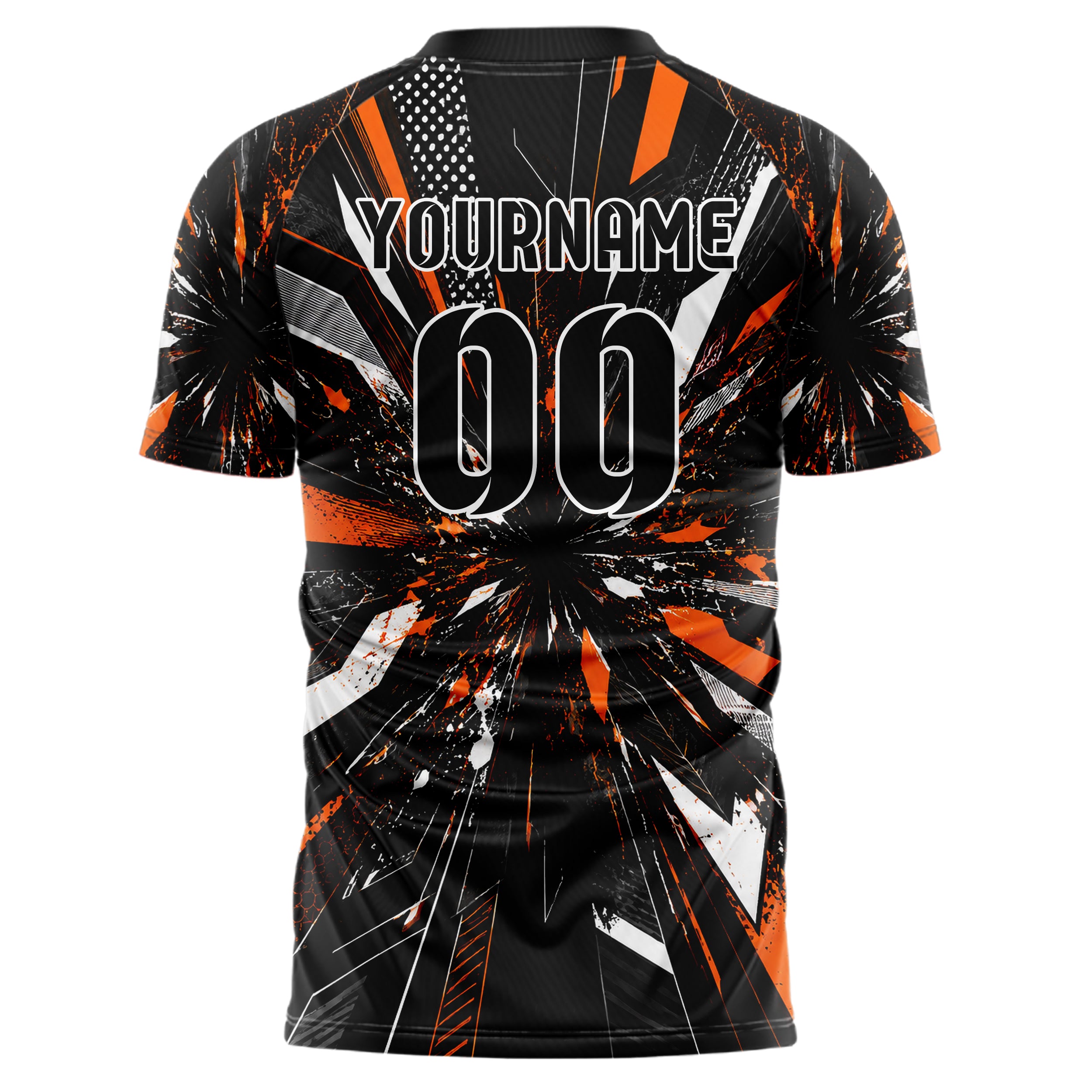 Schwarz dunkles abstrakte Linien Speckles Line Accents Design 12-0280 individuelles Fußballtrikot back