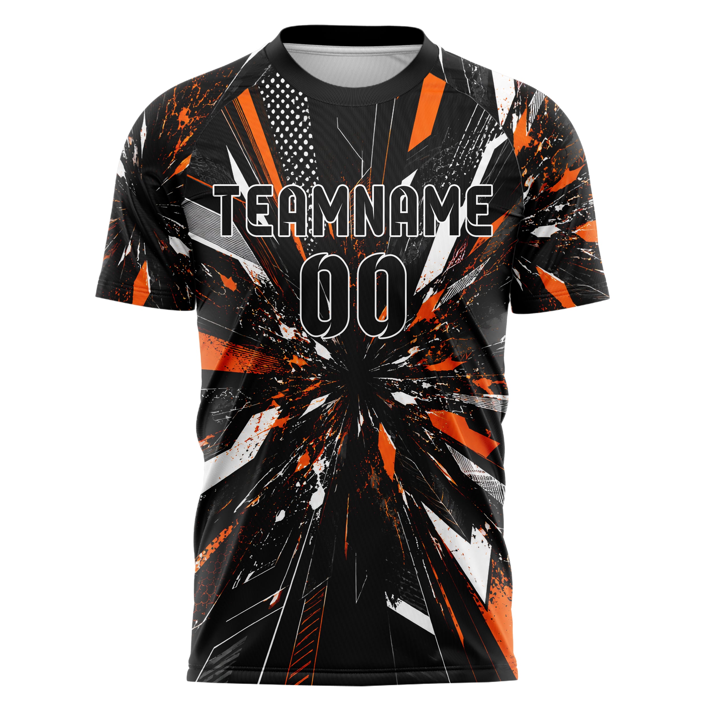 Schwarz dunkles abstrakte Linien Speckles Line Accents Design 12-0280 individuelles Fußballtrikot front