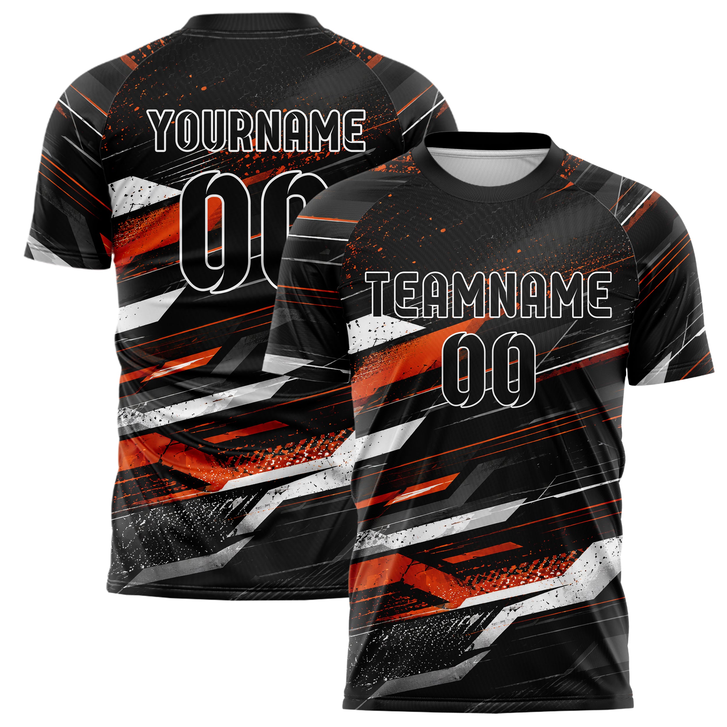 Schwarz dunkles abstrakte Linien Speckles Line Accents Design 12-0496 individuelles Fußballtrikot main