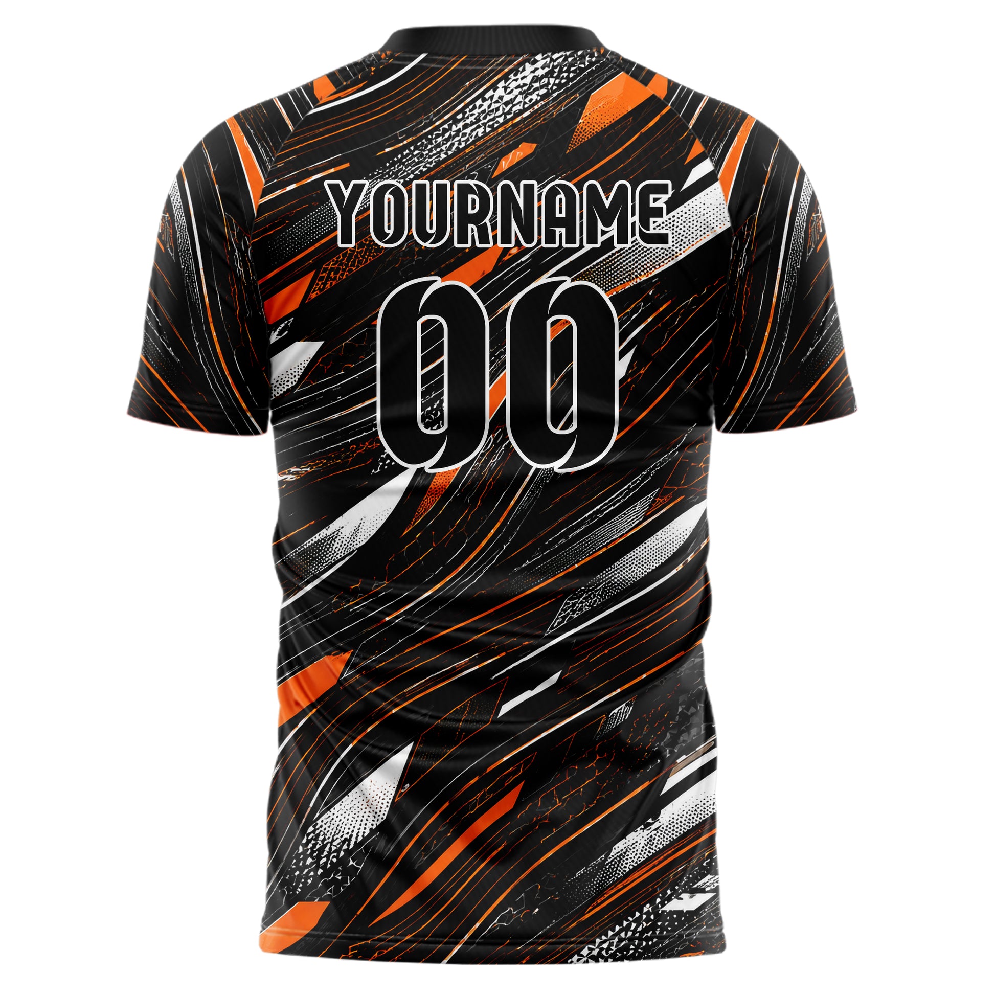 Schwarz dunkles abstrakte Linien wavy Parallel Curves Design 12-0382 individuelles Fußballtrikot back