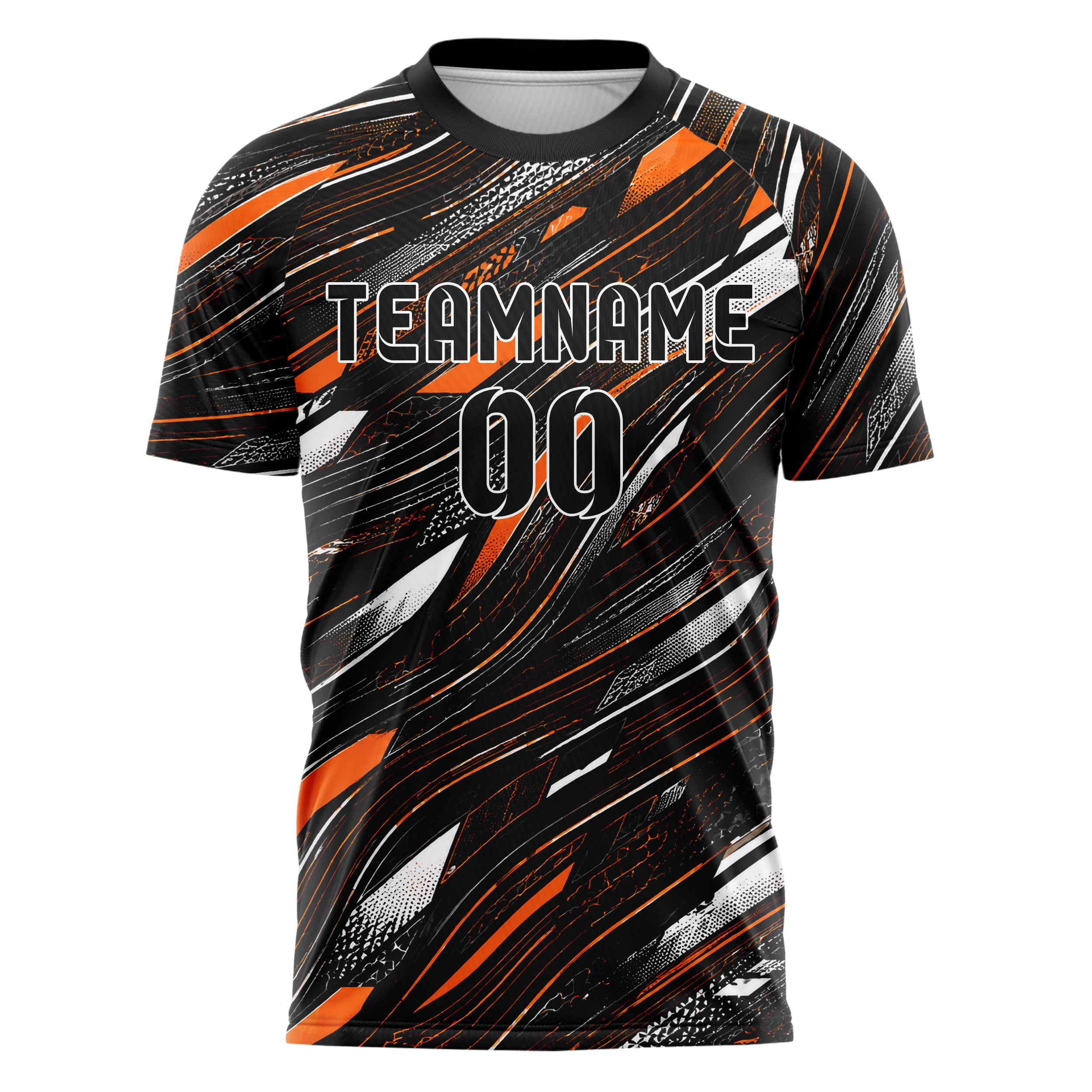 Schwarz dunkles abstrakte Linien wavy Parallel Curves Design 12-0382 individuelles Fußballtrikot front