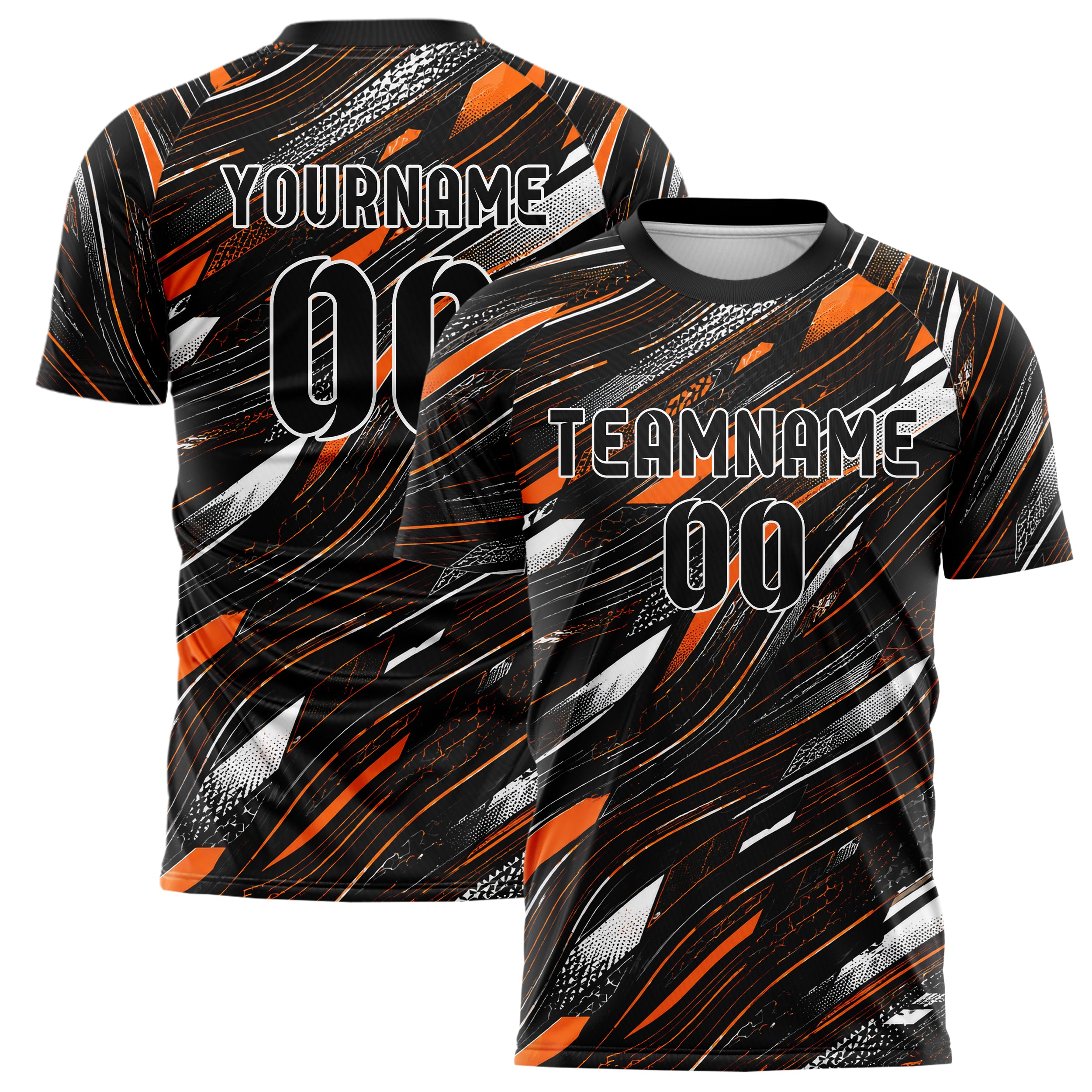 Schwarz dunkles abstrakte Linien wavy Parallel Curves Design 12-0382 individuelles Fußballtrikot main