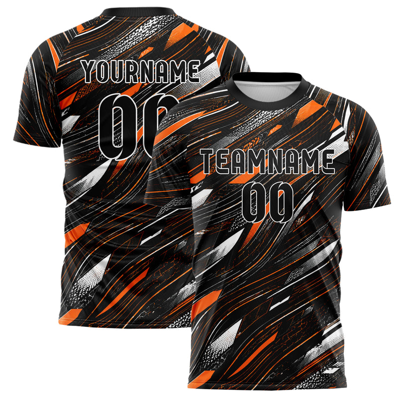 Schwarz dunkles abstrakte Linien wavy Parallel Curves Design 12-0382 individuelles Fußballtrikot main